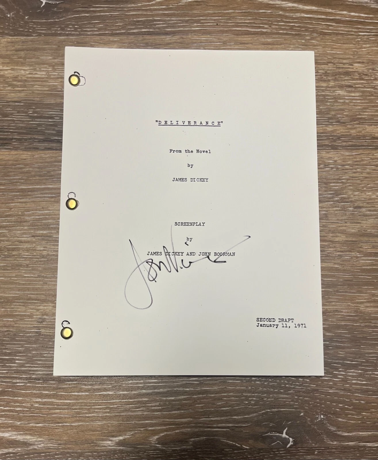 * JON VOIGHT * SIGNED FULL MOVIE SCRIPT * DELIVERANCE * 1 COLLECTIBLE MEMORABILIA