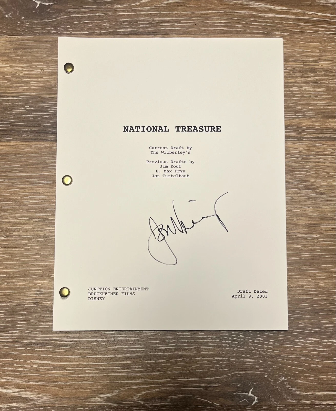 * JON VOIGHT * SIGNED FULL MOVIE SCRIPT * NATIONAL TREASURE * 1 COLLECTIBLE MEMORABILIA