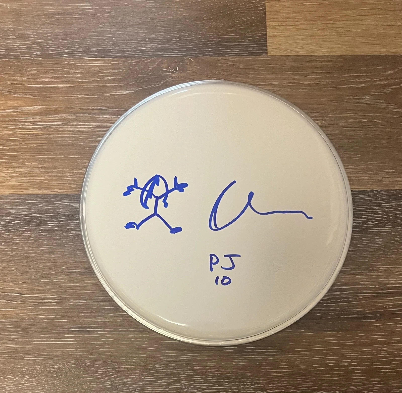 * DAVE KRUSEN * SIGNED 10″ DRUMHEAD * PEARL JAM * TEN * PROOF * 2 COLLECTIBLE MEMORABILIA