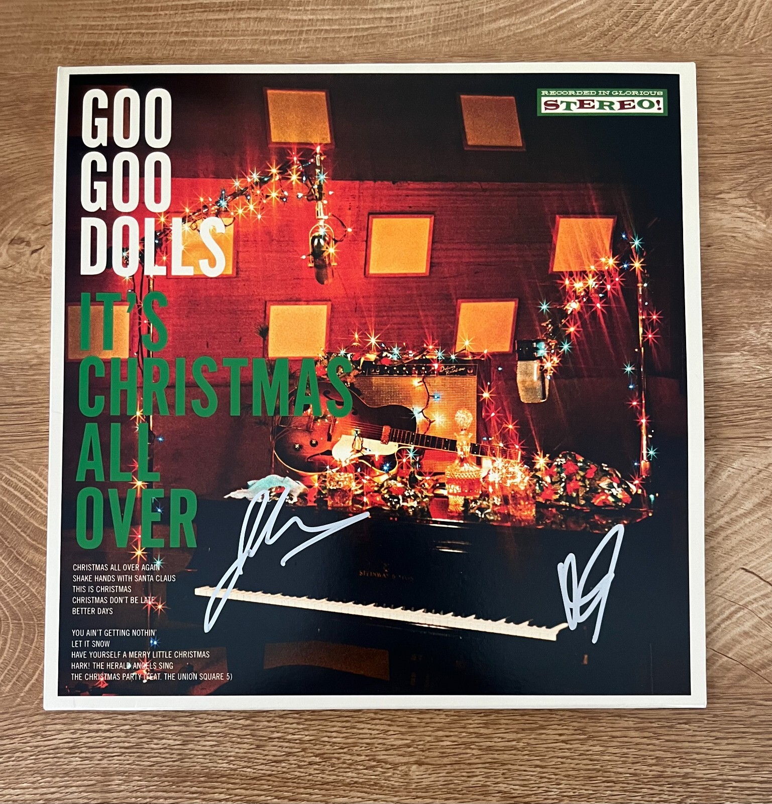 * GOO GO DOLLS  * signed vinyl album * IT'S CHRISTMAS ALL OVER  * JOHN & ROBBY *