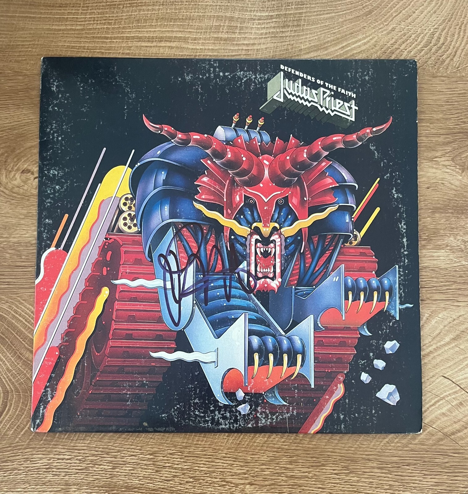 * ROB HALFORD  * signed vinyl album * JUDAS PRIEST * DEFENDERS OF FAITH * 1