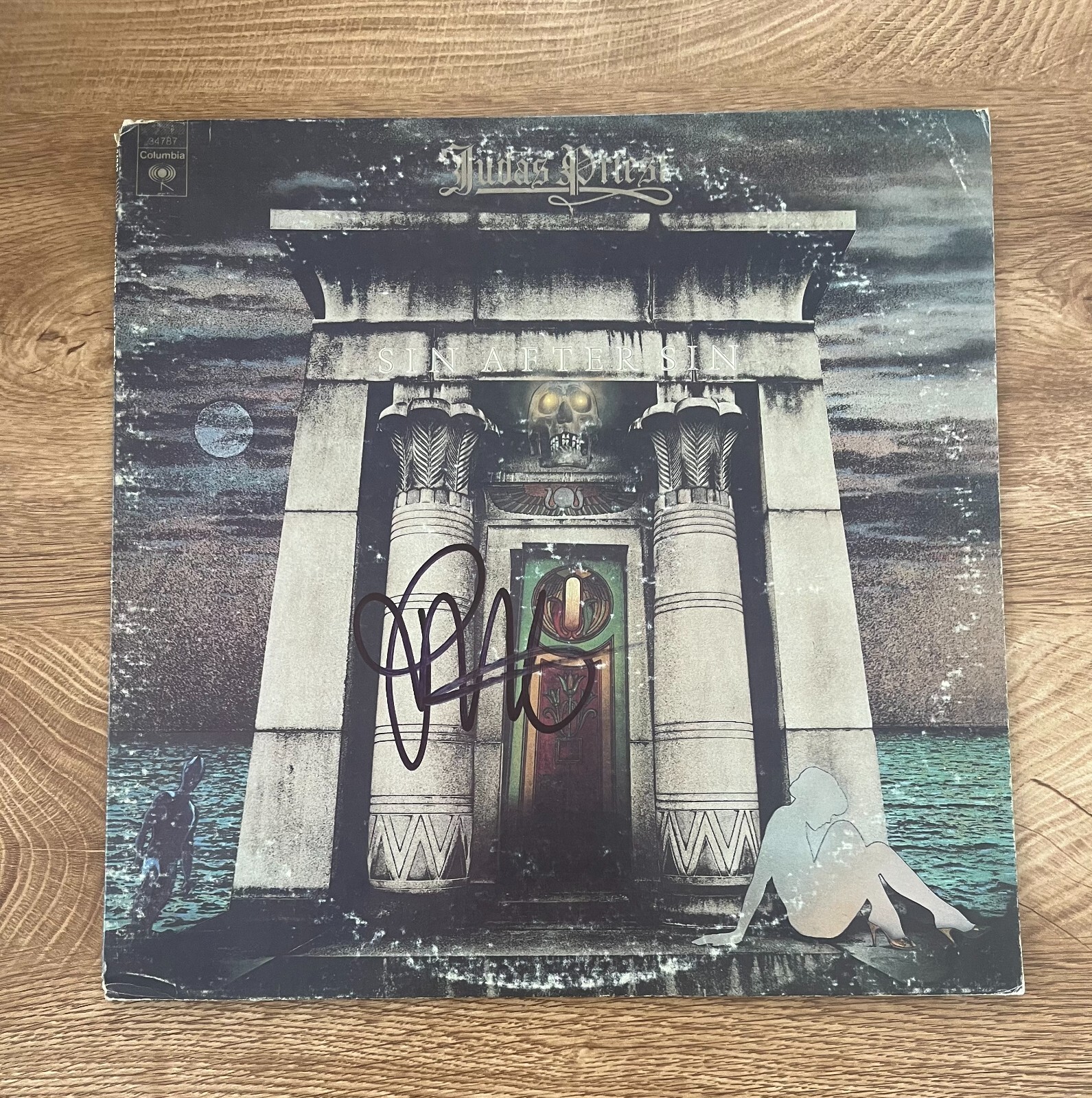 * ROB HALFORD  * signed vinyl album * JUDAS PRIEST * SIN AFTER SIN * 1