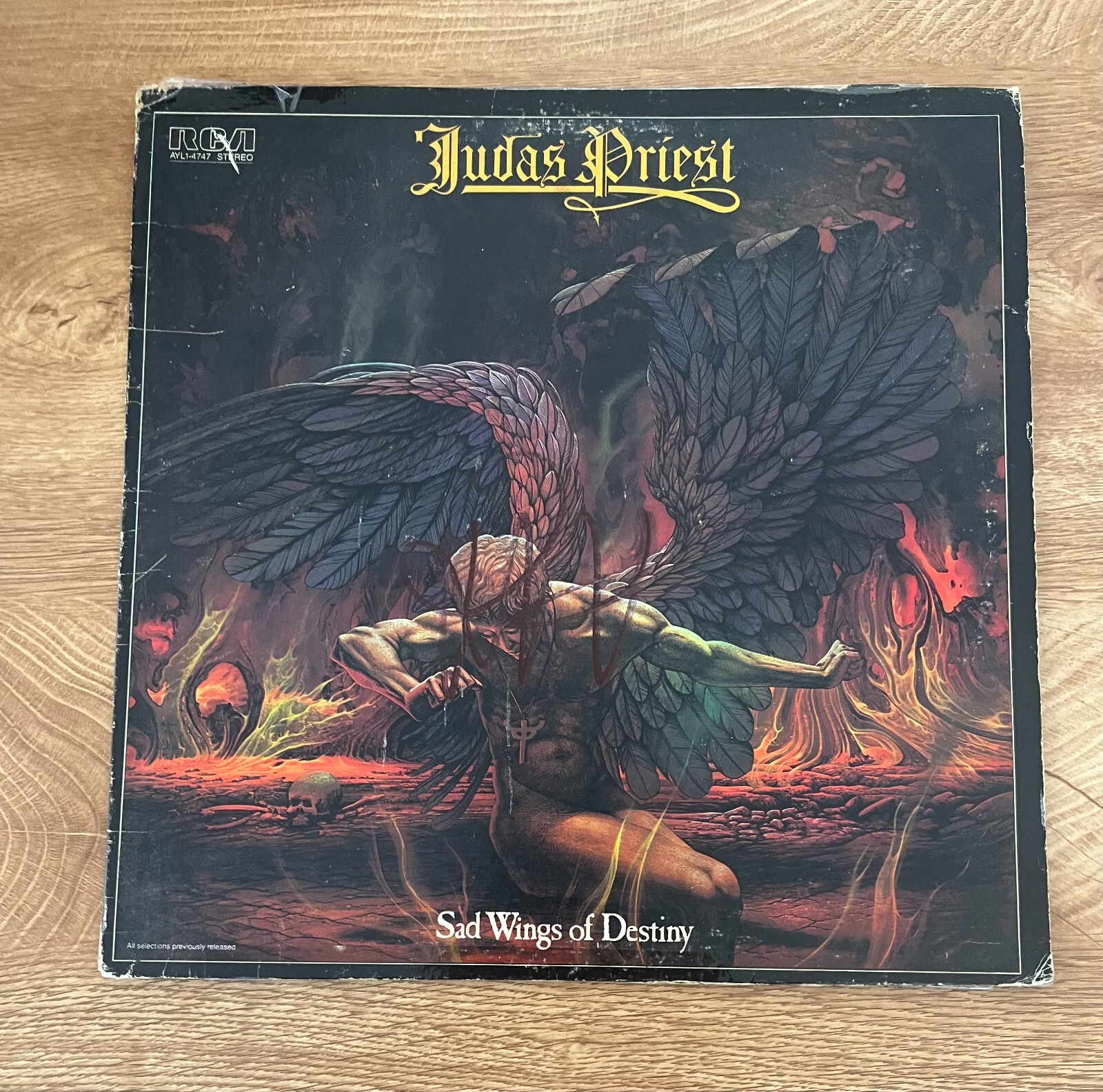 * ROB HALFORD * signed vinyl album * JUDAS PRIEST * SAD WINGS OF DESTINY * 1