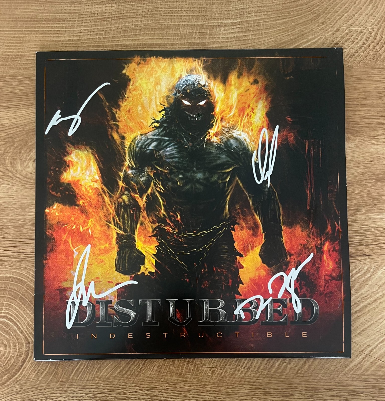 * DISTURBED * signed vinyl album * INDESTRUCTIBLE * DAVID DRAIMAN * PROOF * 1