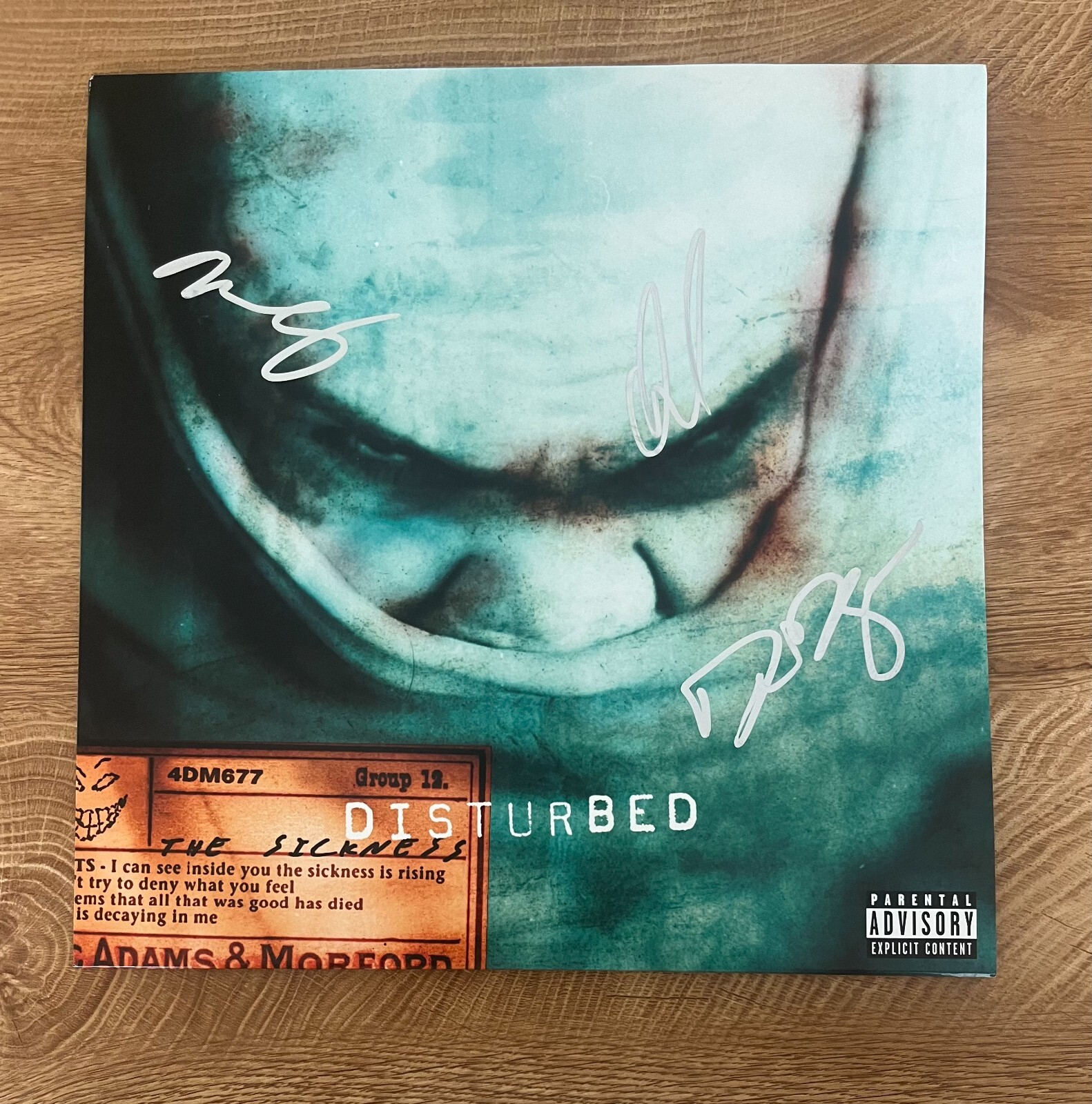 * DISTURBED * signed vinyl album * THE SICKNESS * DAVID DRAIMAN * PROOF * 1