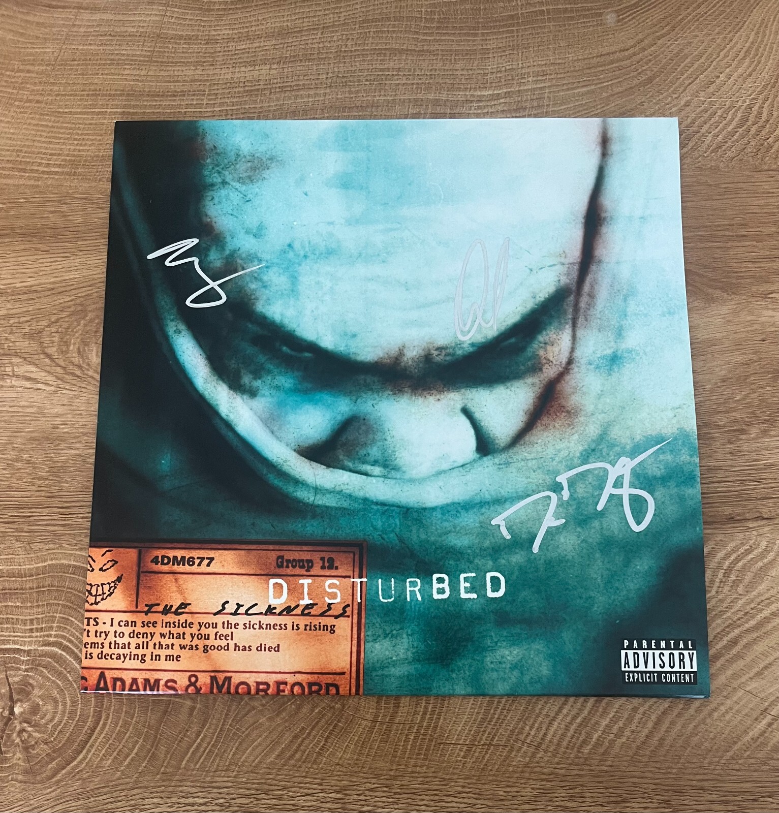 * DISTURBED * signed vinyl album * THE SICKNESS * DAVID DRAIMAN * PROOF * 2