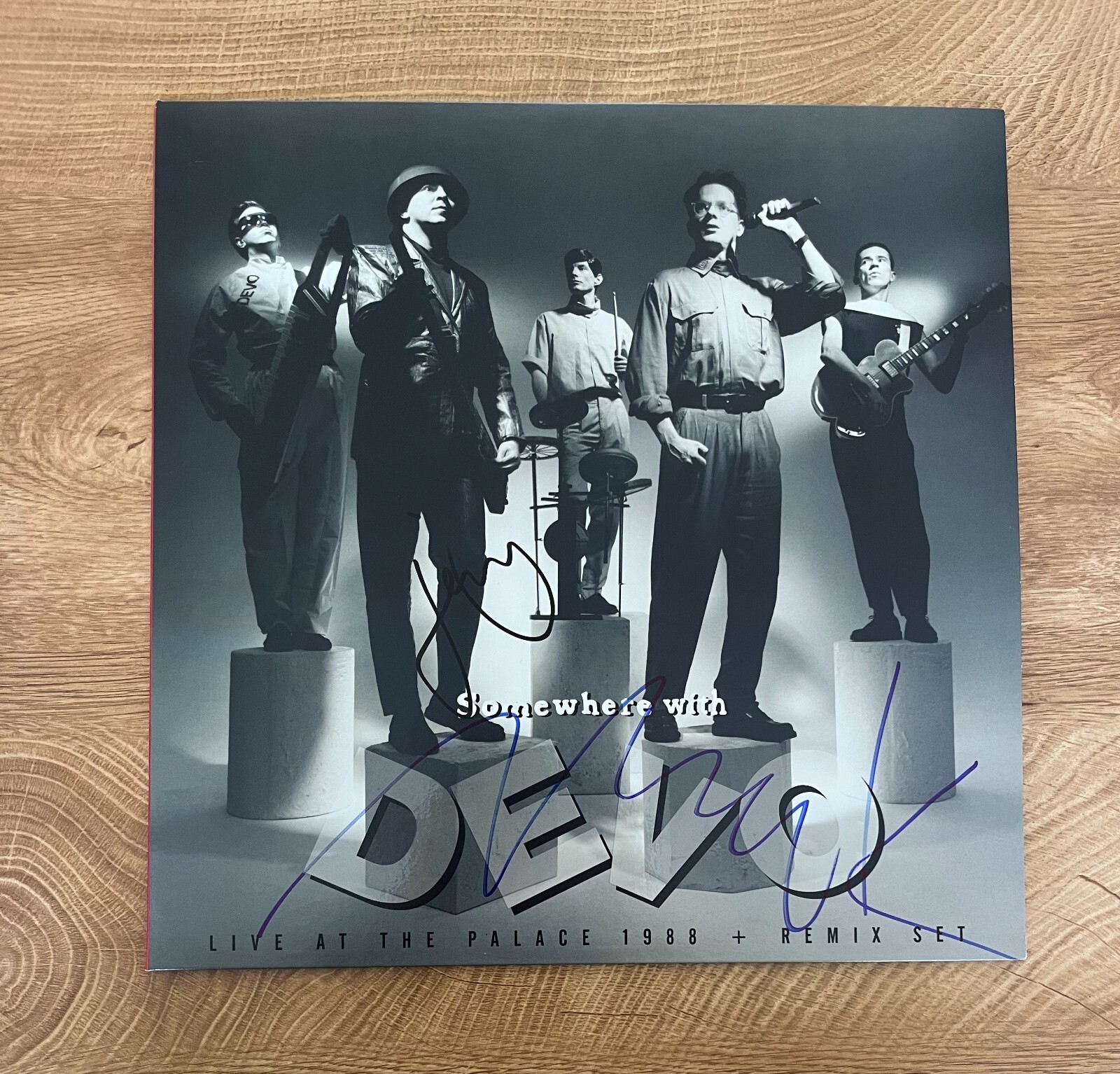 * DEVO * signed vinyl album * SOMEWHERE WITH DEVO * MARK MOTHERSBAUGH & GERALD