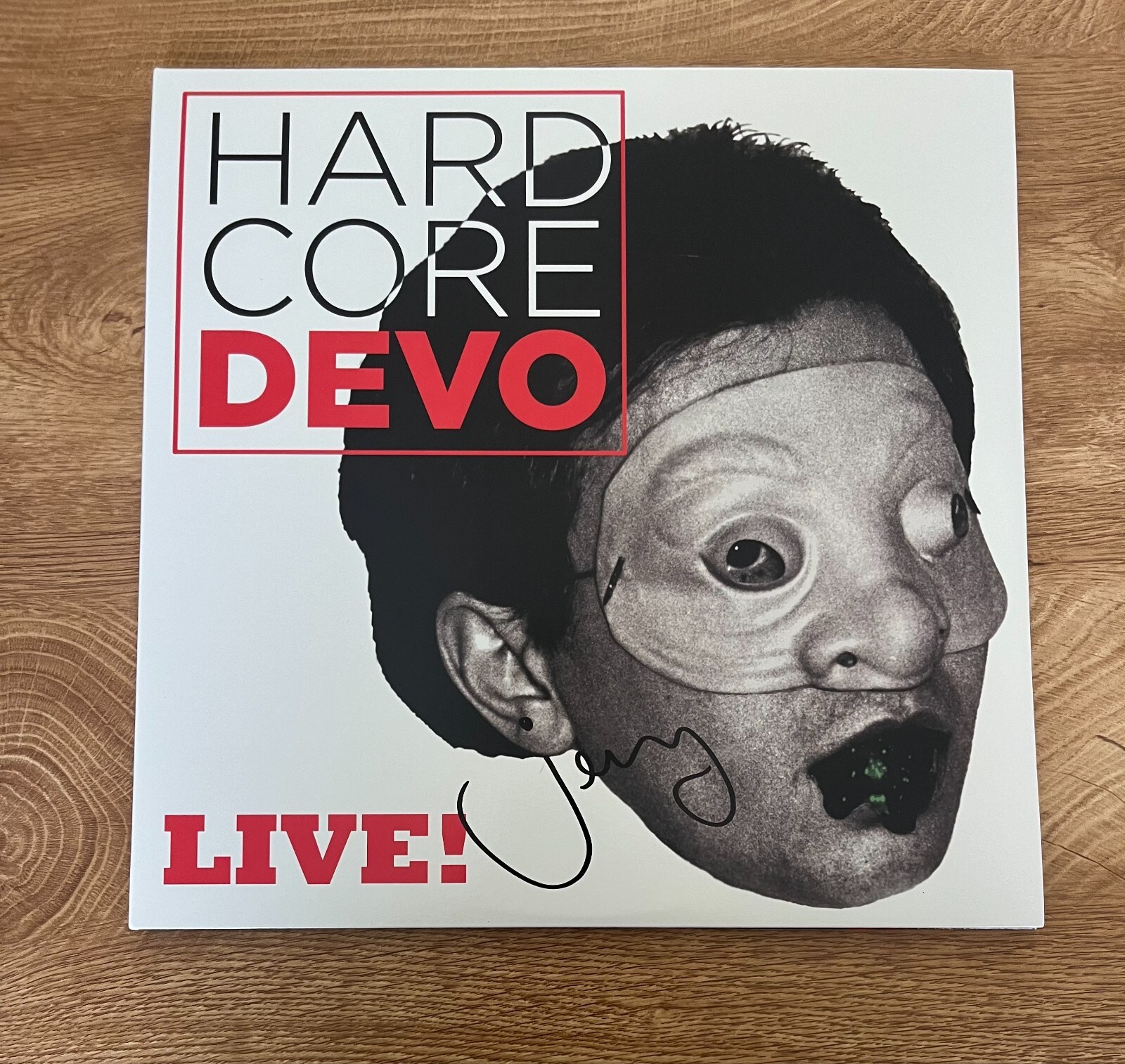 * DEVO * signed vinyl album * HARDCORE LIVE * JERRY GERALD CASALE * 1