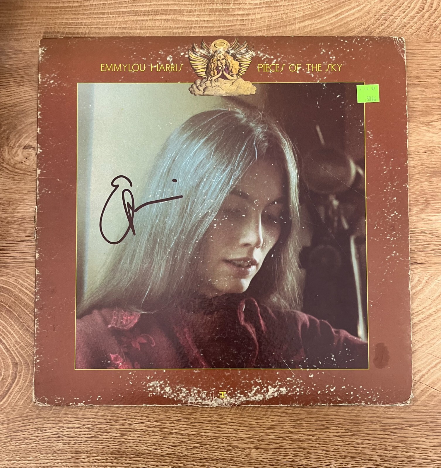 * EMMYLOU HARRIS * signed vinyl album * PIECES OF THE SKY * 1