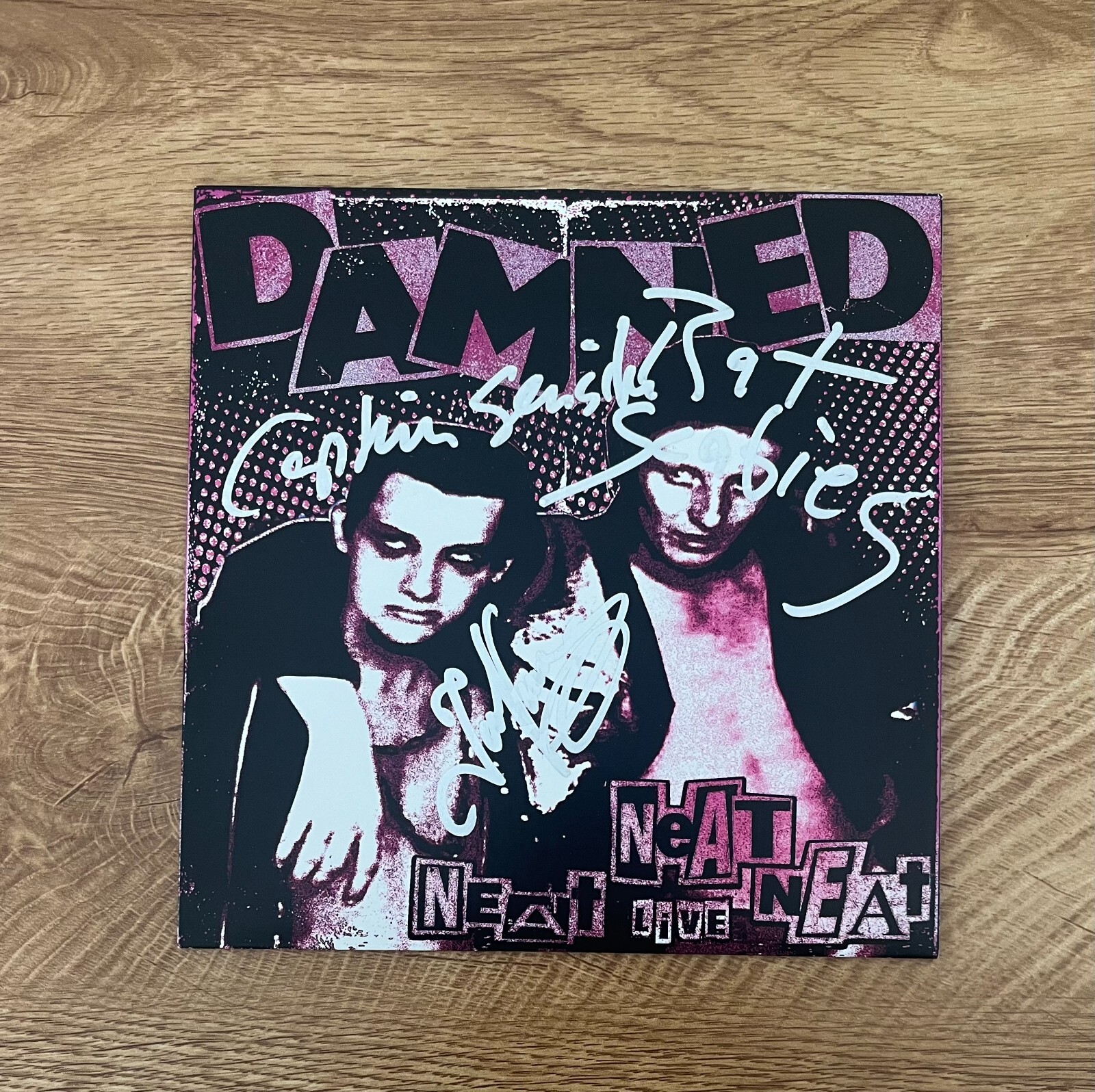 * THE DAMNED * signed vinyl album * NEAT NEAT NEAT * DAVE, RAT & CAPTAIN * 1