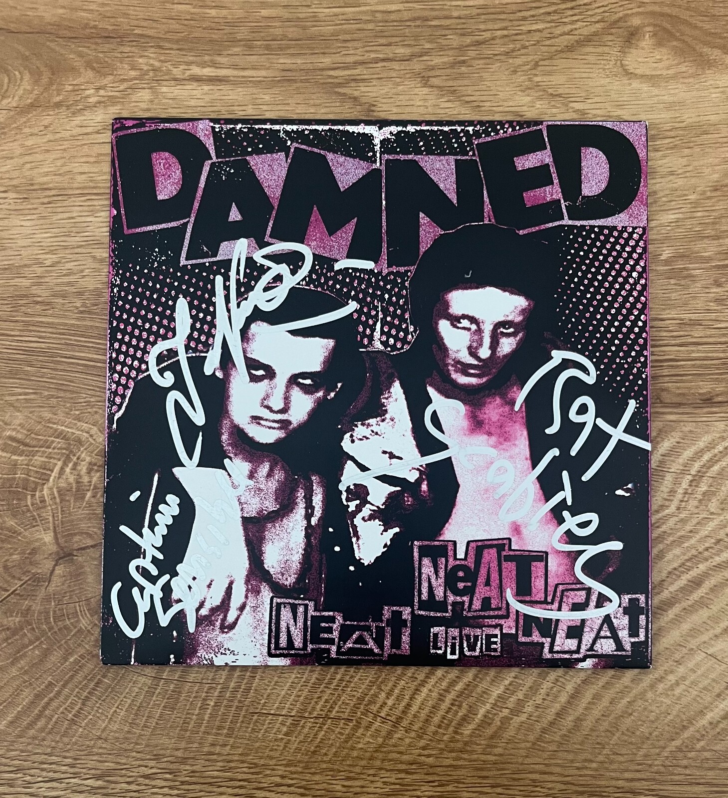 * THE DAMNED * signed vinyl album * NEAT NEAT NEAT * DAVE, RAT & CAPTAIN * 2