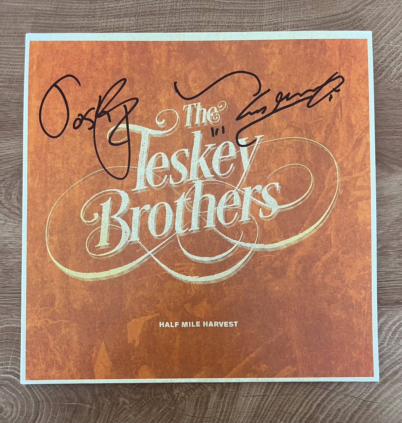 * THE TESKEY BROTHERS * signed album * HALF MILE HARVEST * JOSH & SAM * 1