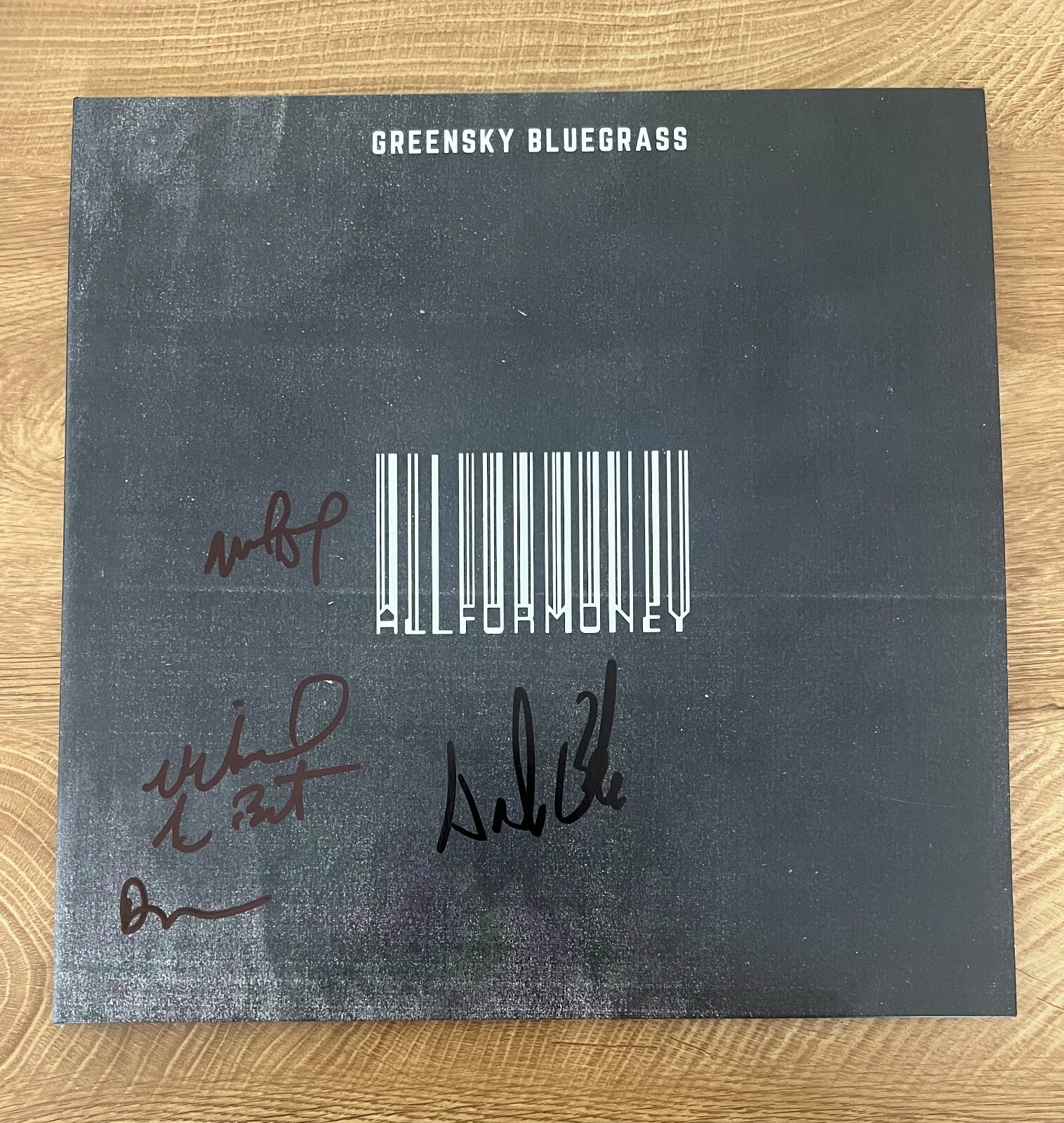 * GREENSKY BLUEGRASS * signed vinyl album * ALL FOR MONEY * DAVE BRUZZA * 1