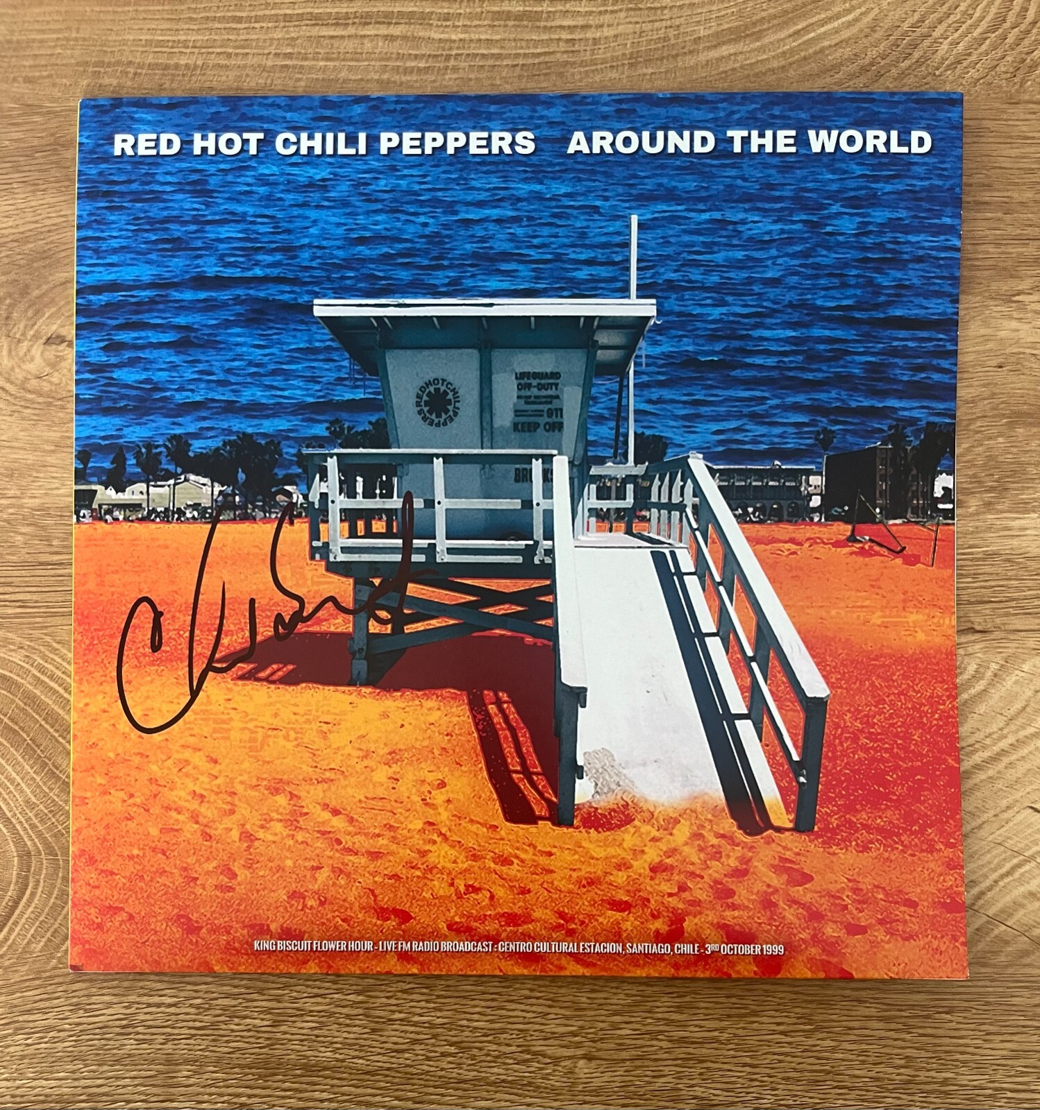 * RED HOT CHILI PEPPERS * signed vinyl album * AROUND THE WORLD * CHAD SMITH * 1