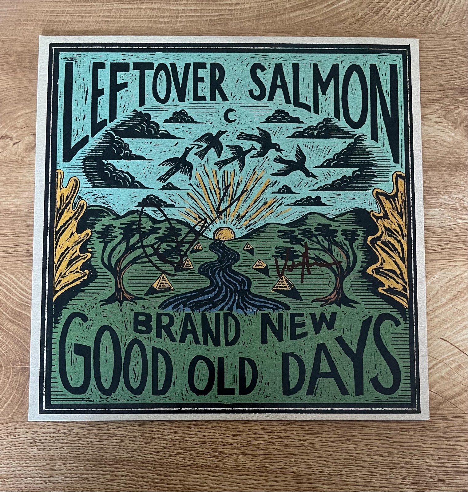 * LEFTOVER SALMON * signed vinyl album * BRAND NEW GOOD OLD DAYS * 1