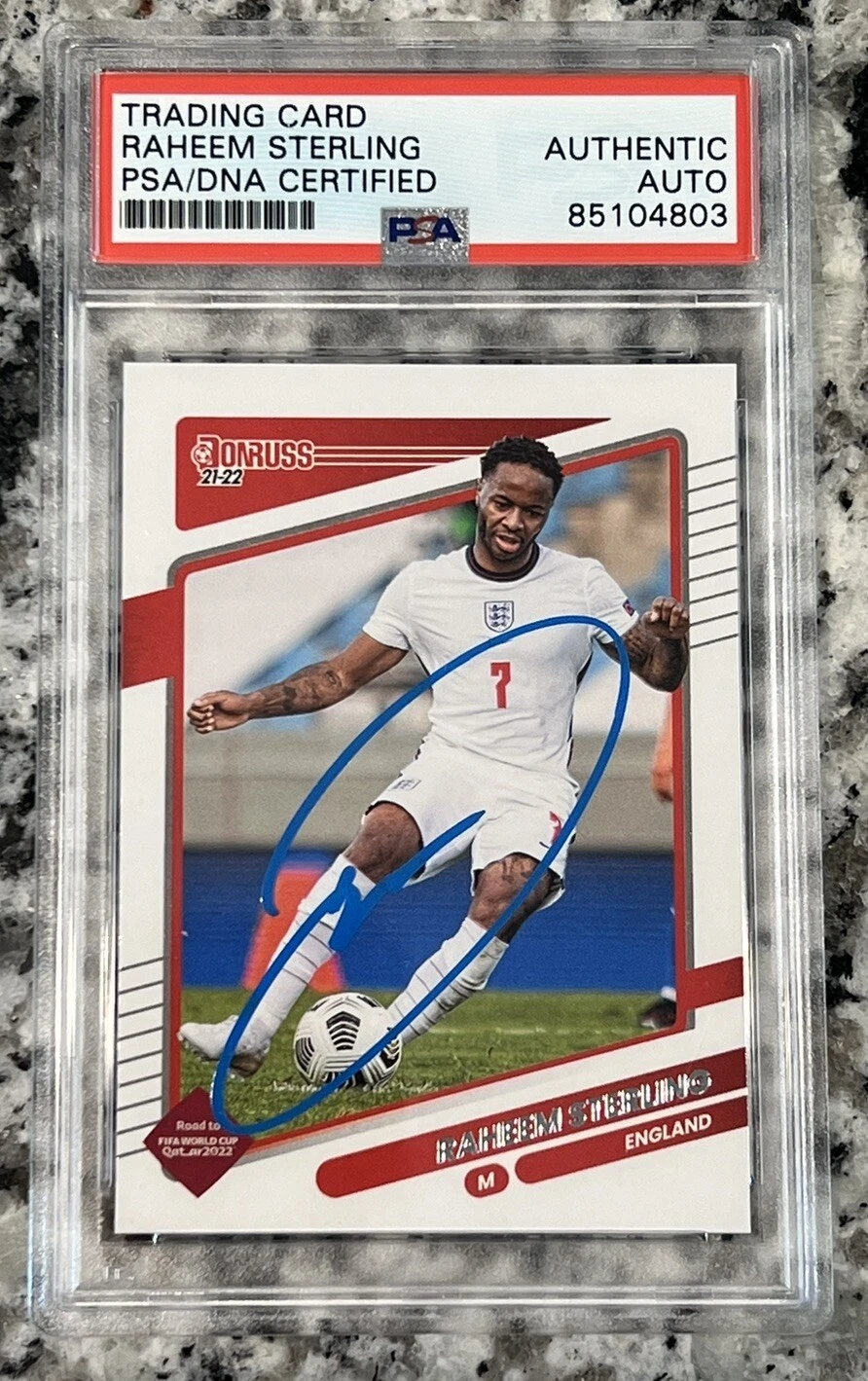 2022 Donruss Raheem Sterling Auto Signed Manchester City #47 PSA/DNA
