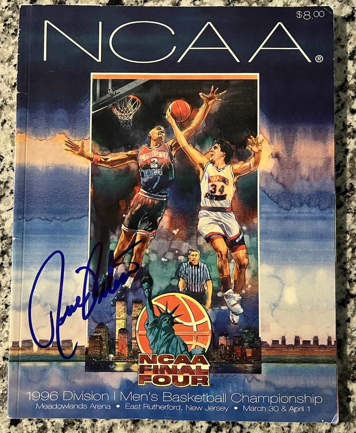 Rick Pitino Signed 1996 NCAA Final Four Program Kentucky National Champions COA