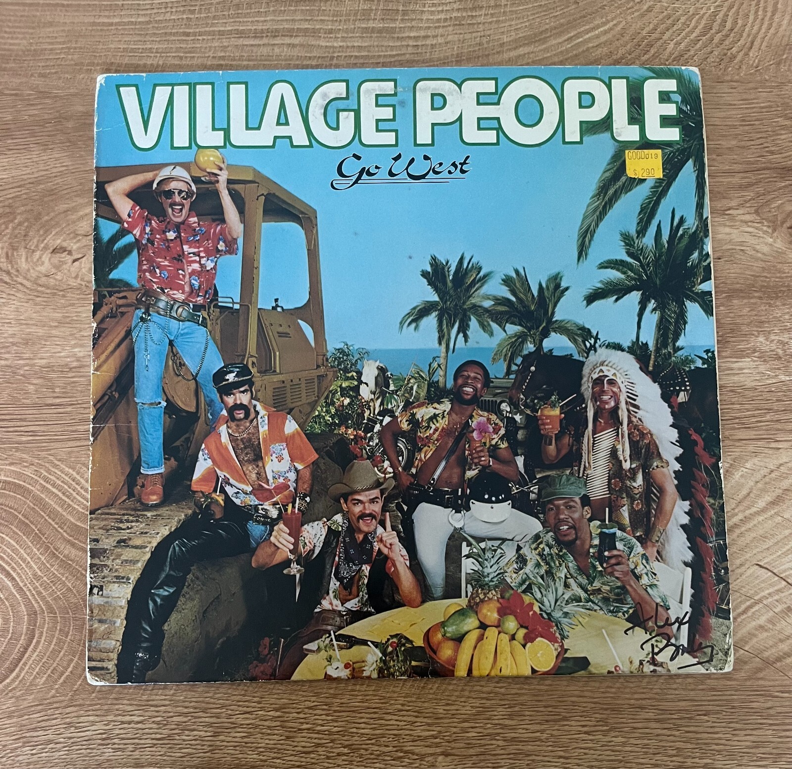 * ALEX BRILEY * signed vinyl album * VILLAGE PEOPLE * GO WEST * 1