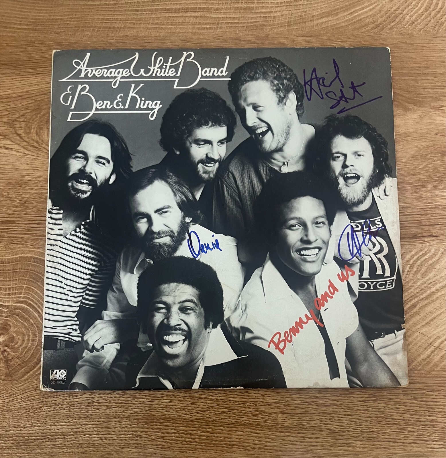 * AVERAGE WHITE BAND * signed vinyl album * BENNY AND US * HAMISH, ONNIE & ALAN