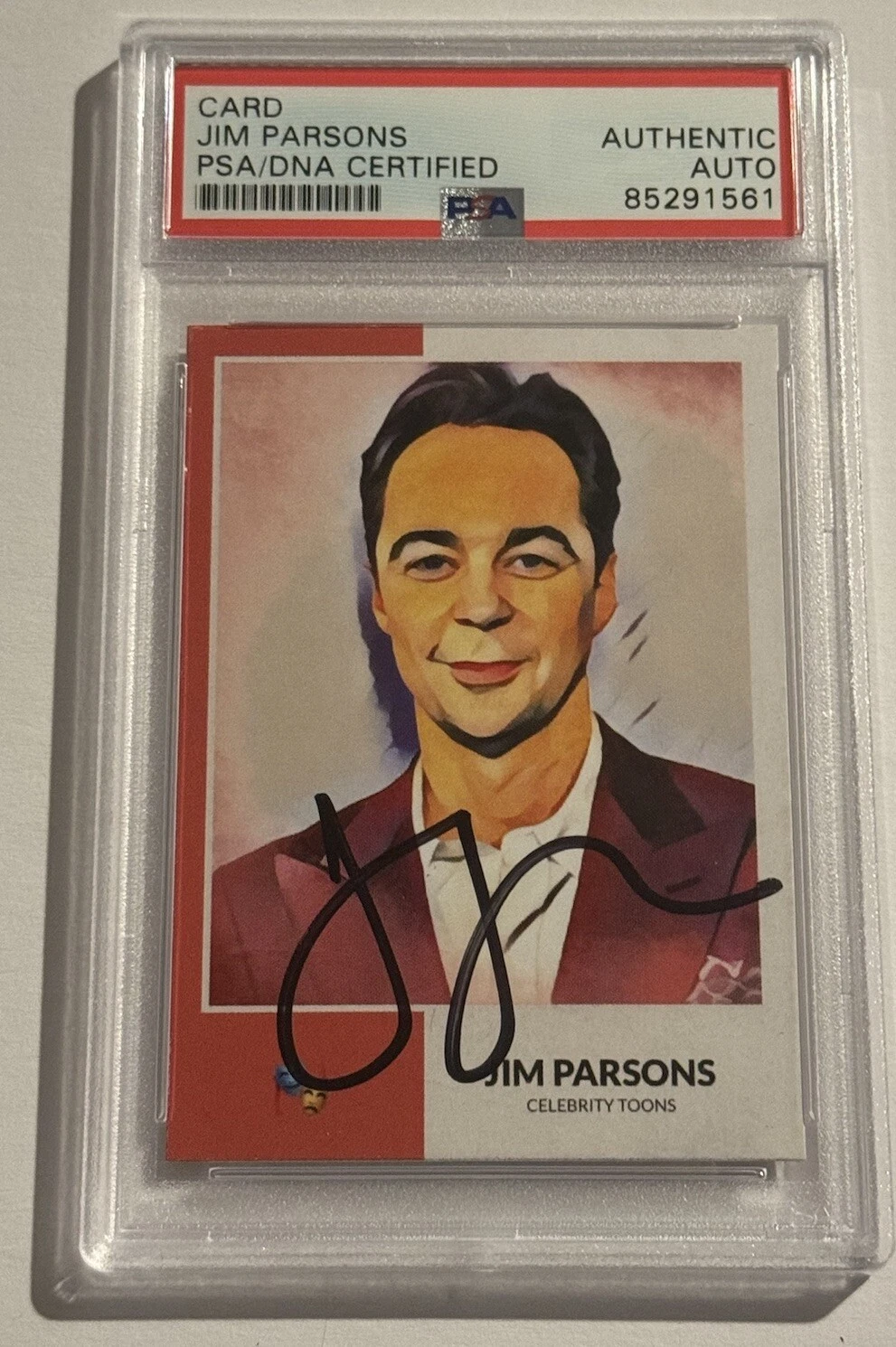 JIM PARSONS SIGNED AUTO CUSTOM TRADING CARD BIG BANG THEORY SHELDON COOPER PSA