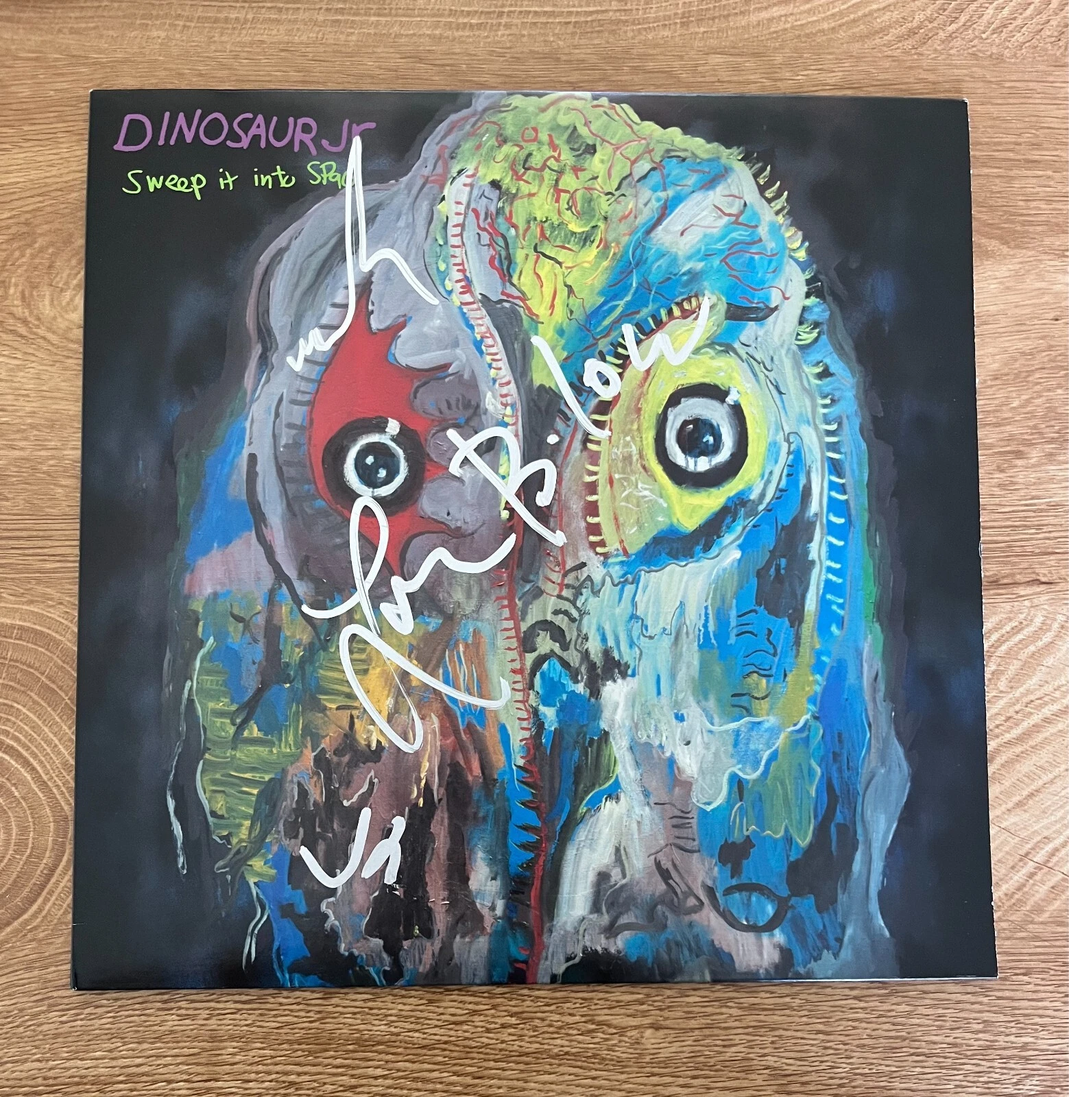 * DINOSAUR JR. * signed album * SWEEP IT INTO SPACE * J. MASCIS, LOU & MURPH *