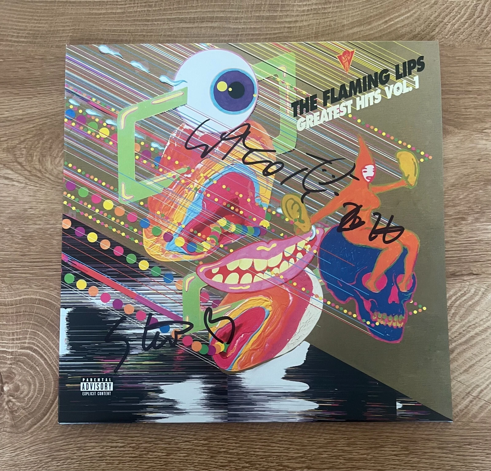 * THE FLAMING LIPS * signed vinyl album * GREATEST HITS *  WAYNE COYNE & STEVE *