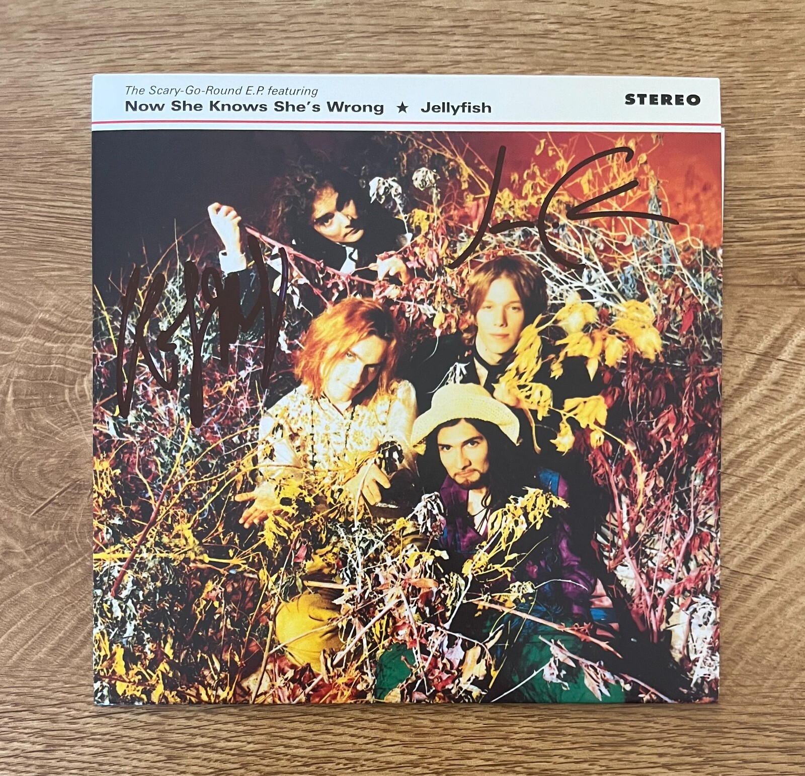 * JELLYFISH * signed 7 inch album * THE SCARY GO ROUND * ROGER MANNING & JASON