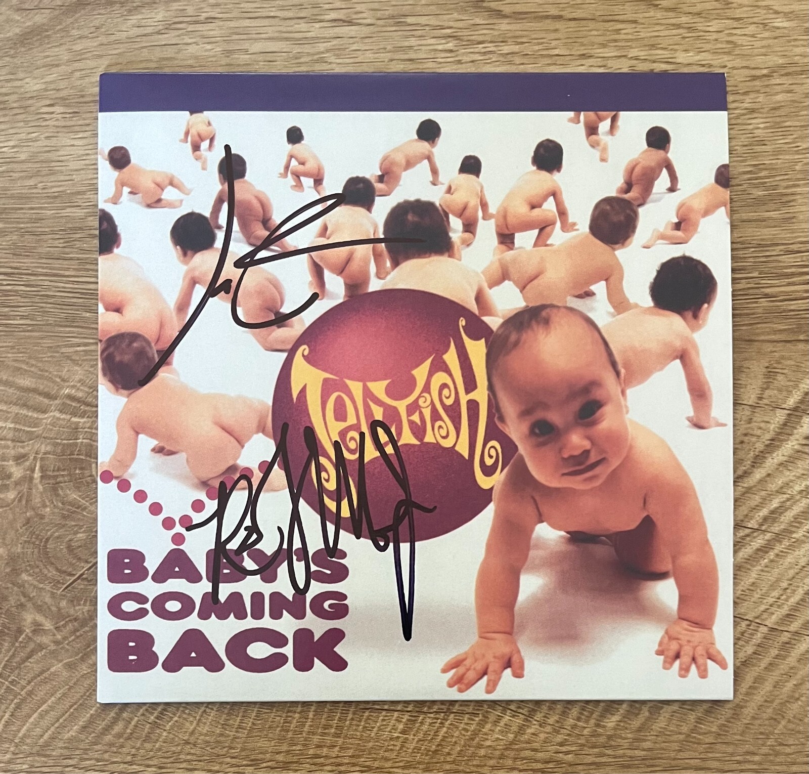 * JELLYFISH * signed 7 inch album * BABY'S COMING BACK * ROGER MANNING & JASON