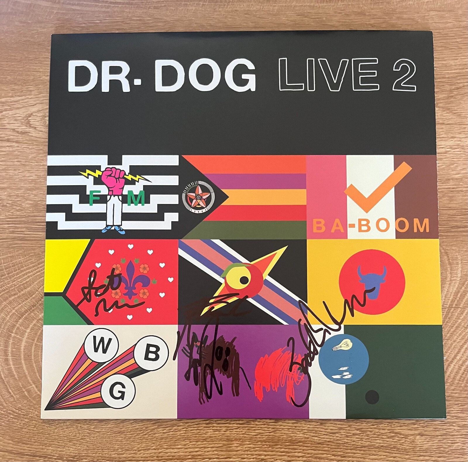 * DR. DOG * signed album * LIVE 2 * TOBY LEAMAN, SCOTT, ZACH & FRANK *