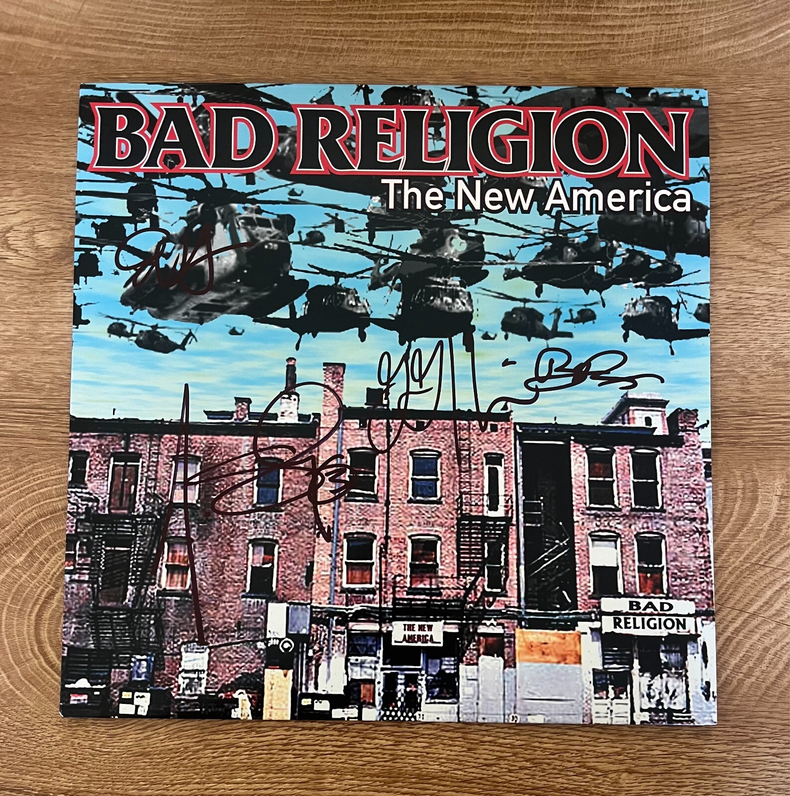 * BAD RELIGION * signed album *THE NEW AMERICA* GRAFFIN, HETSON, BAKER & BENTLEY