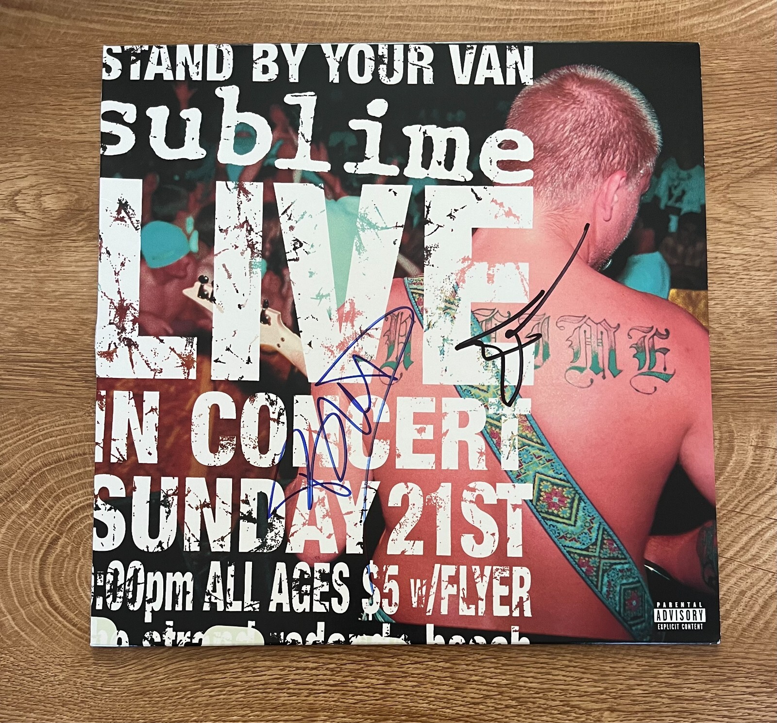 * SUBLIME * signed vinyl album * LIVE * ERIC WILSON & BUD GAUGH * 1