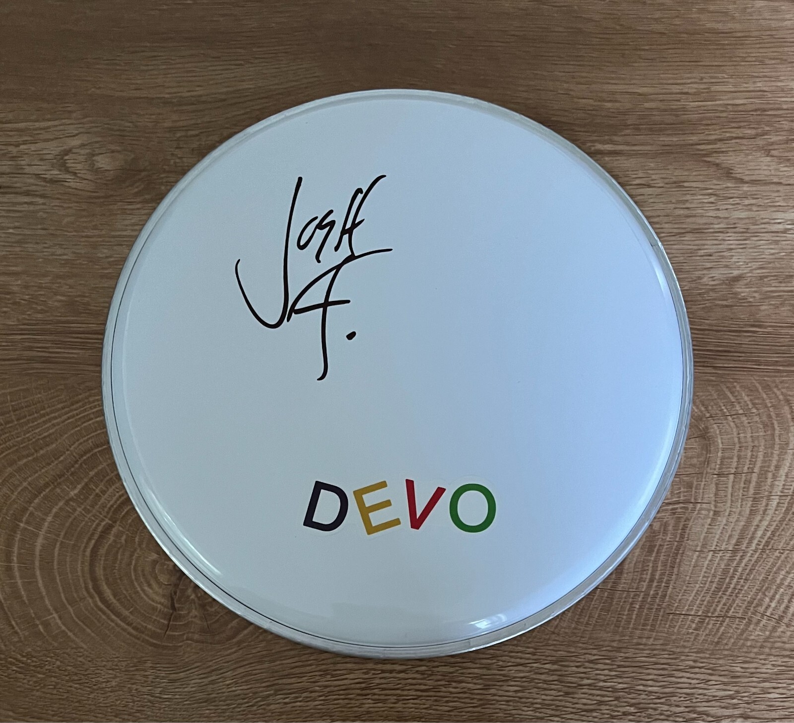 * JOSH FREESE * SIGNED 10″ DRUMHEAD * DEVO * DRUMMER * 2 COLLECTIBLE MEMORABILIA