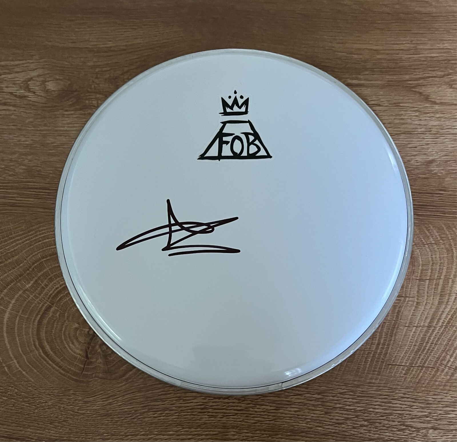 * ANDY HURLEY * SIGNED 10″ DRUMHEAD * FALL OUT BOY * DRUMMER * 3 COLLECTIBLE MEMORABILIA