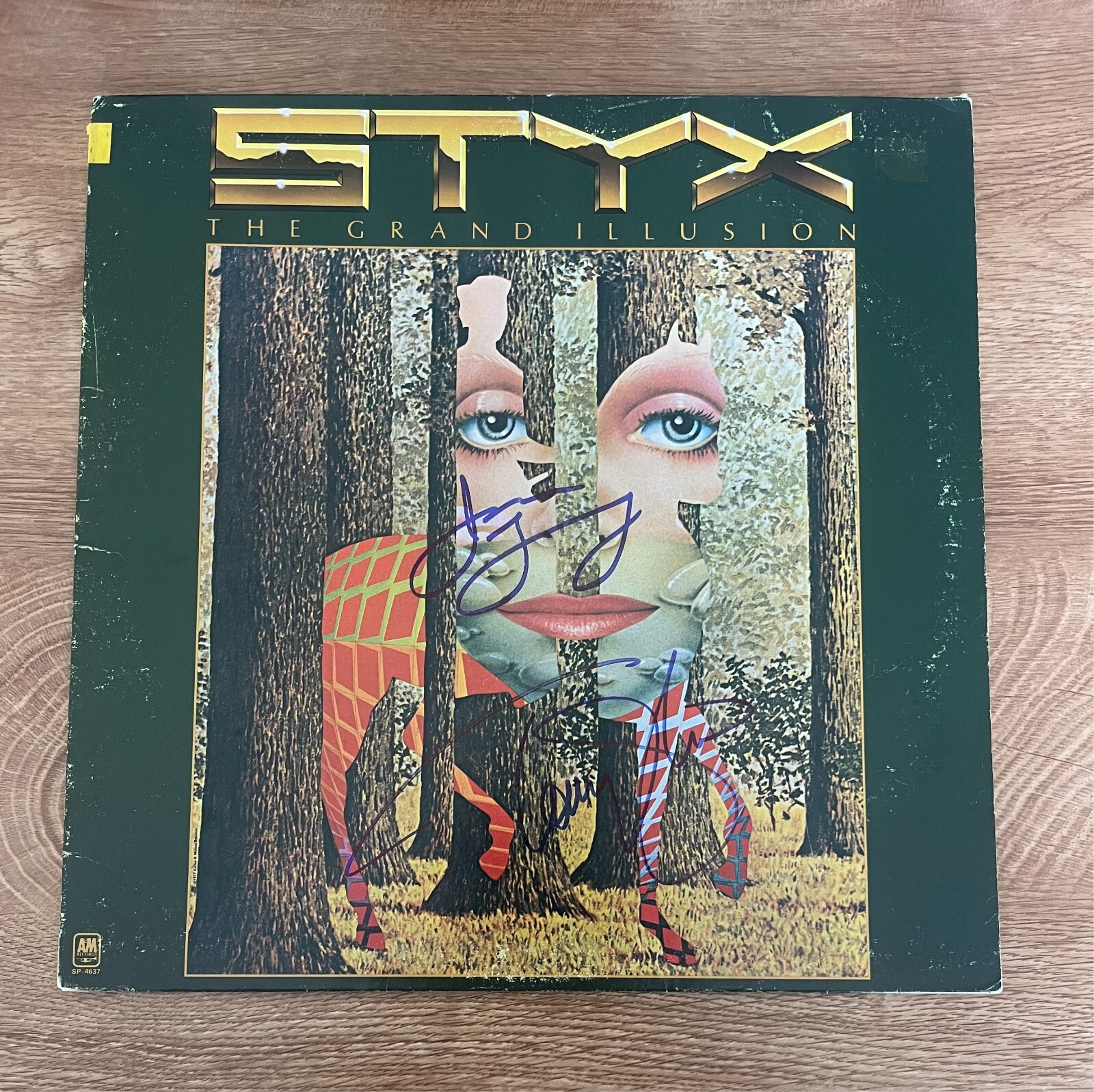 * STYX * signed album * THE GRAND ILLUSION * JAMES YOUNG & TOMMY SHAW *