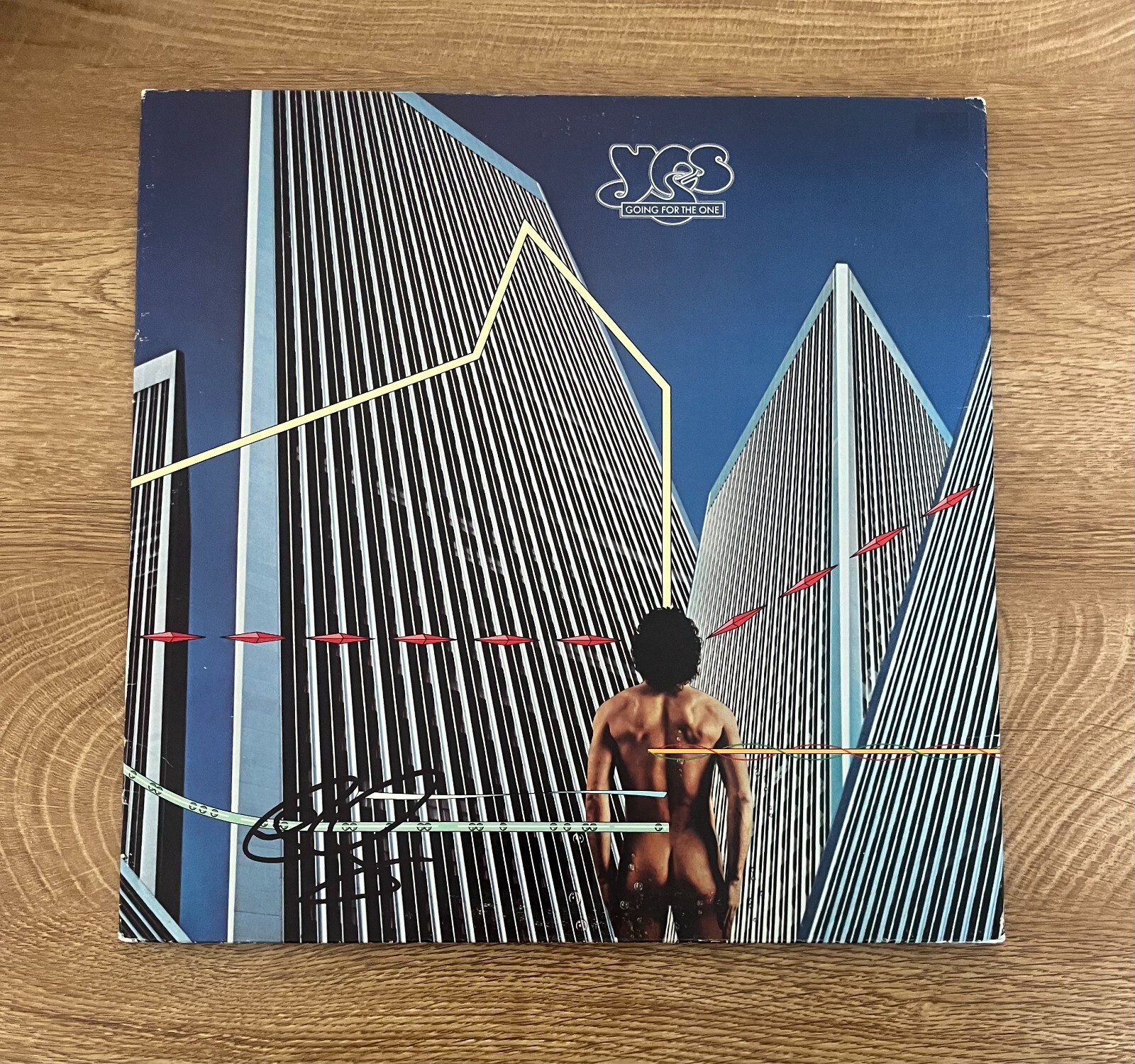 * RICK WAKEMAN * signed vinyl album * YES * GOING FOR THE ONE * 1