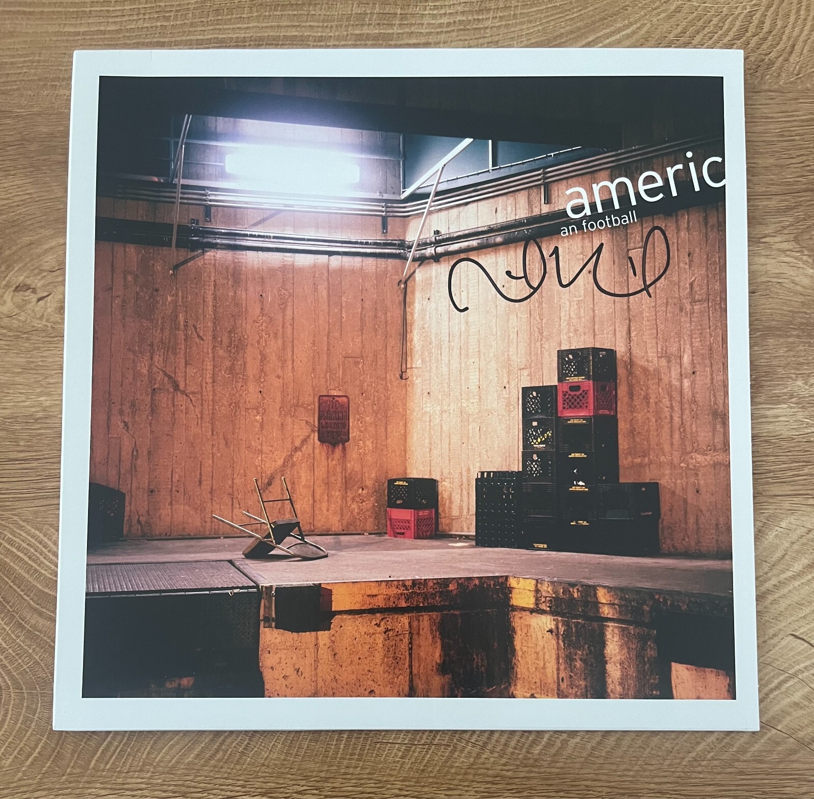 * MIKE KINSELLA * signed vinyl album * AMERICAN FOOTBALL * HALF RED HALF BLACK *