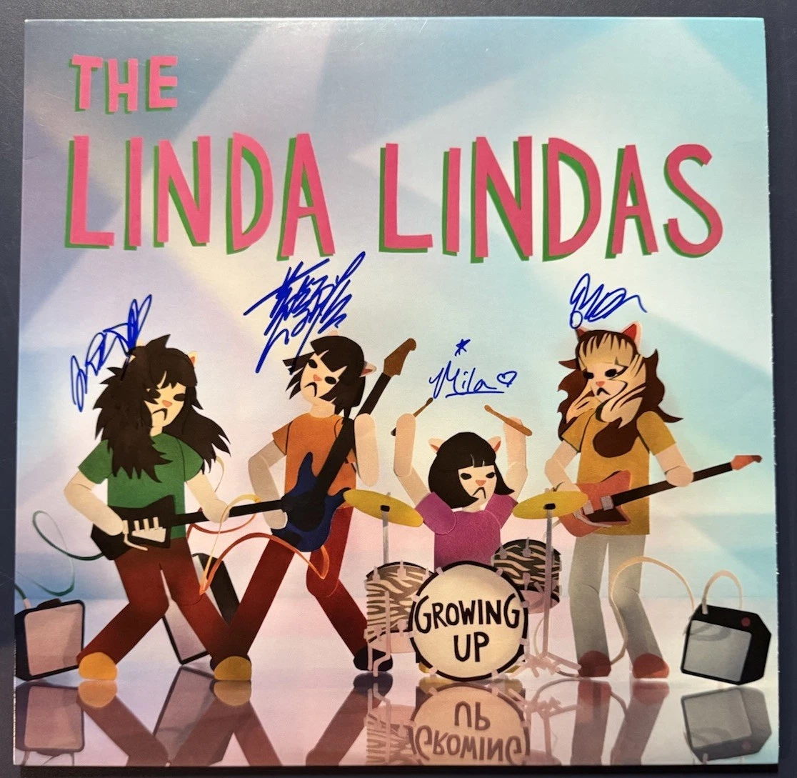 THE LINDA LINDAS FULL BAND SIGNED GROWING UP VINYL ALBUM AUTOGRAPH COA