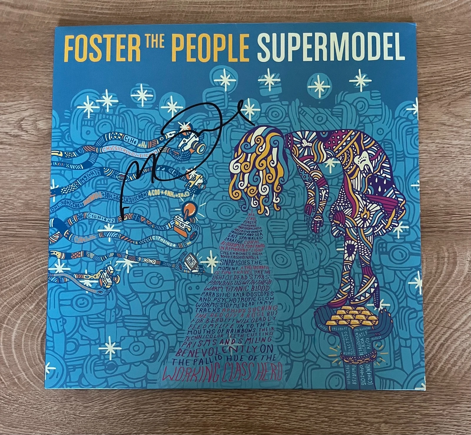 * MARK FOSTER * signed vinyl album * FOSTER THE PEOPLE * SUPERMODEL *