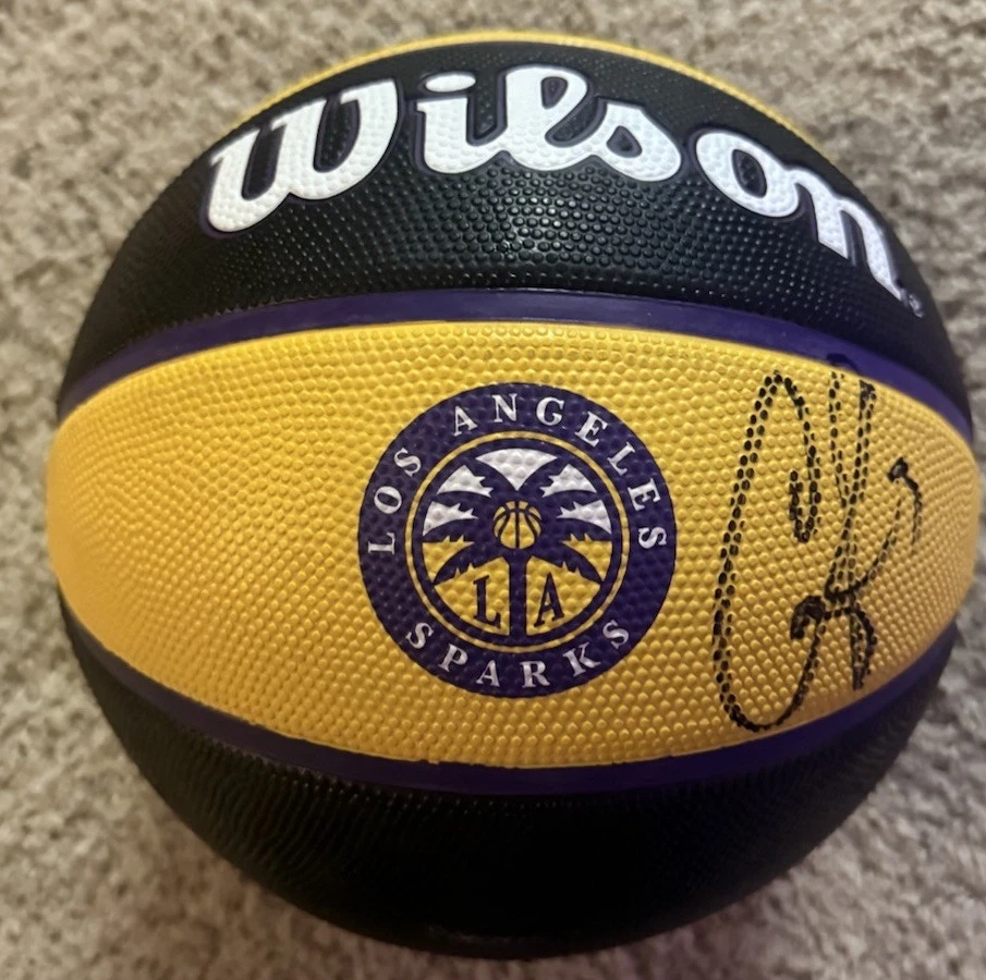 CANDACE PARKER SIGNED LOS ANGELES SPARKS LOGO BASKETBALL AUTOGRAPH WNBA COA