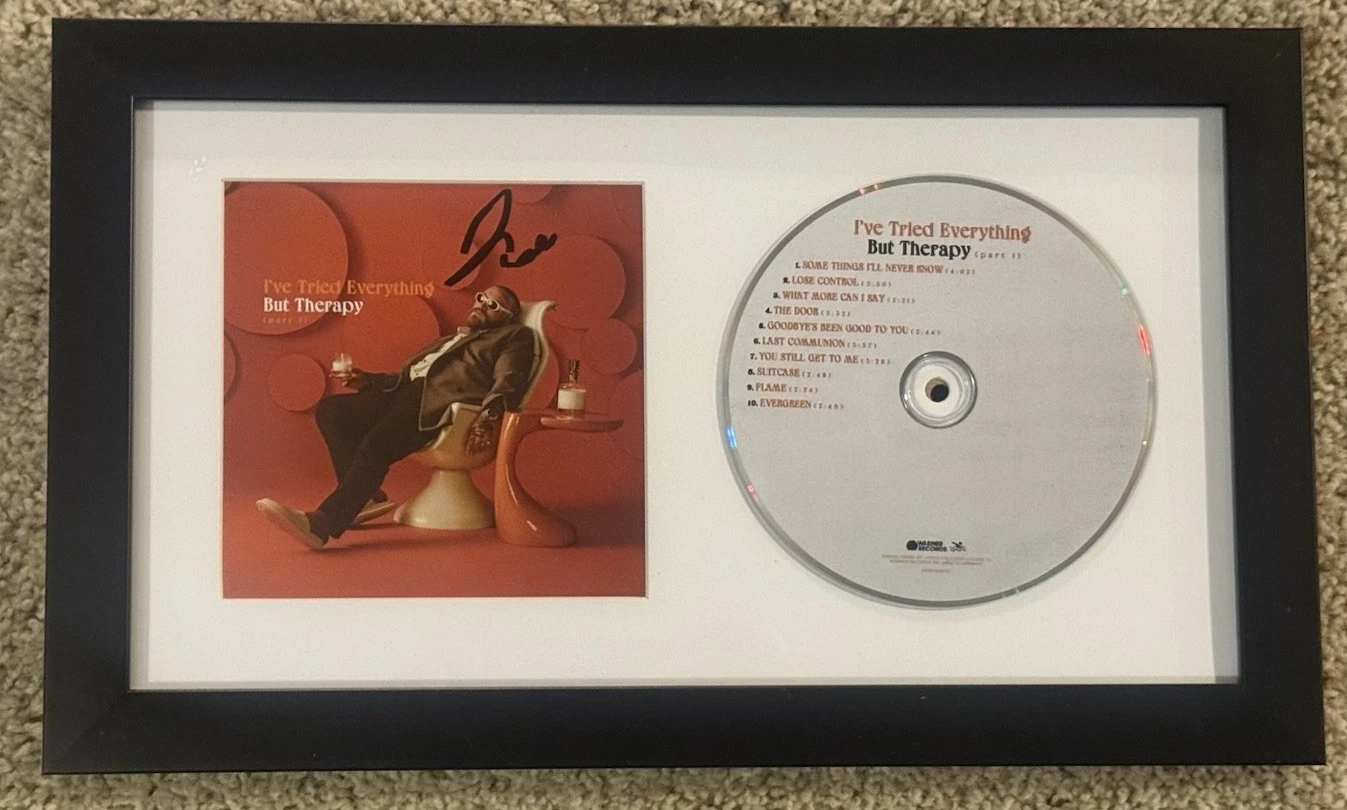 TEDDY SWIMS SIGNED I’VE TRIED EVERYTHING BUT THERAPY FRAMED CD AUTOGRAPH COA