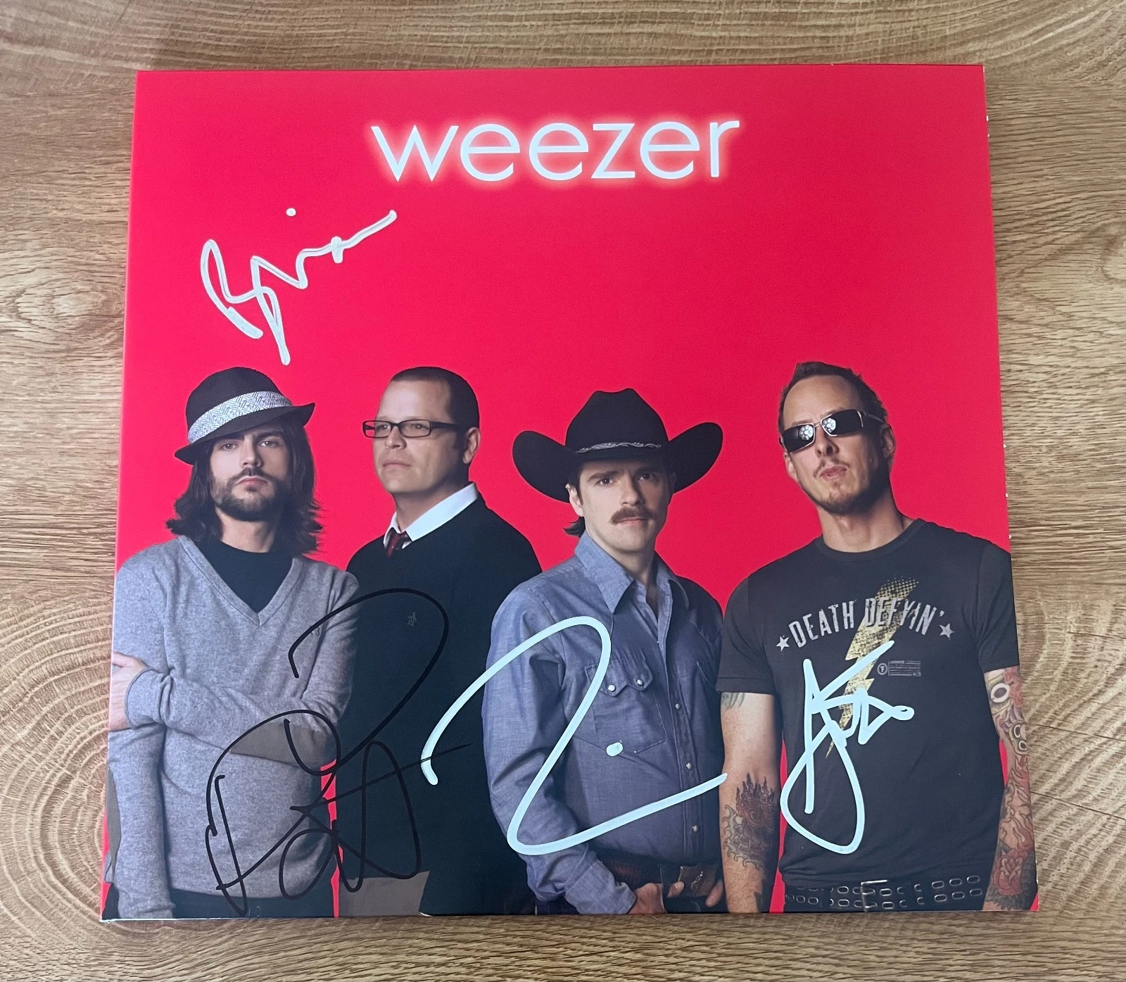 * WEEZER * signed vinyl album * RED ALBUM * RIVERS CUOMO, BRIAN, PAT & SCOTT *