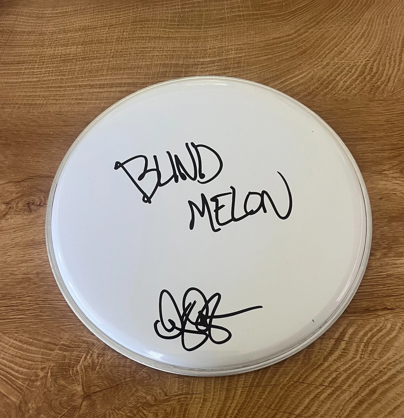 * GLEN GRAHAM * SIGNED 10″ DRUMHEAD * BLIND MELON DRUMMER * COLLECTIBLE MEMORABILIA