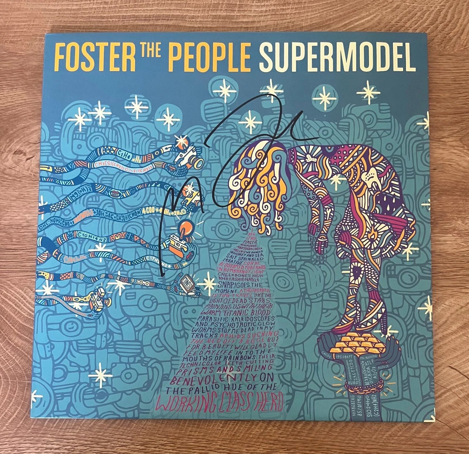 * MARK FOSTER * signed vinyl album * FOSTER THE PEOPLE * SUPERMODEL *