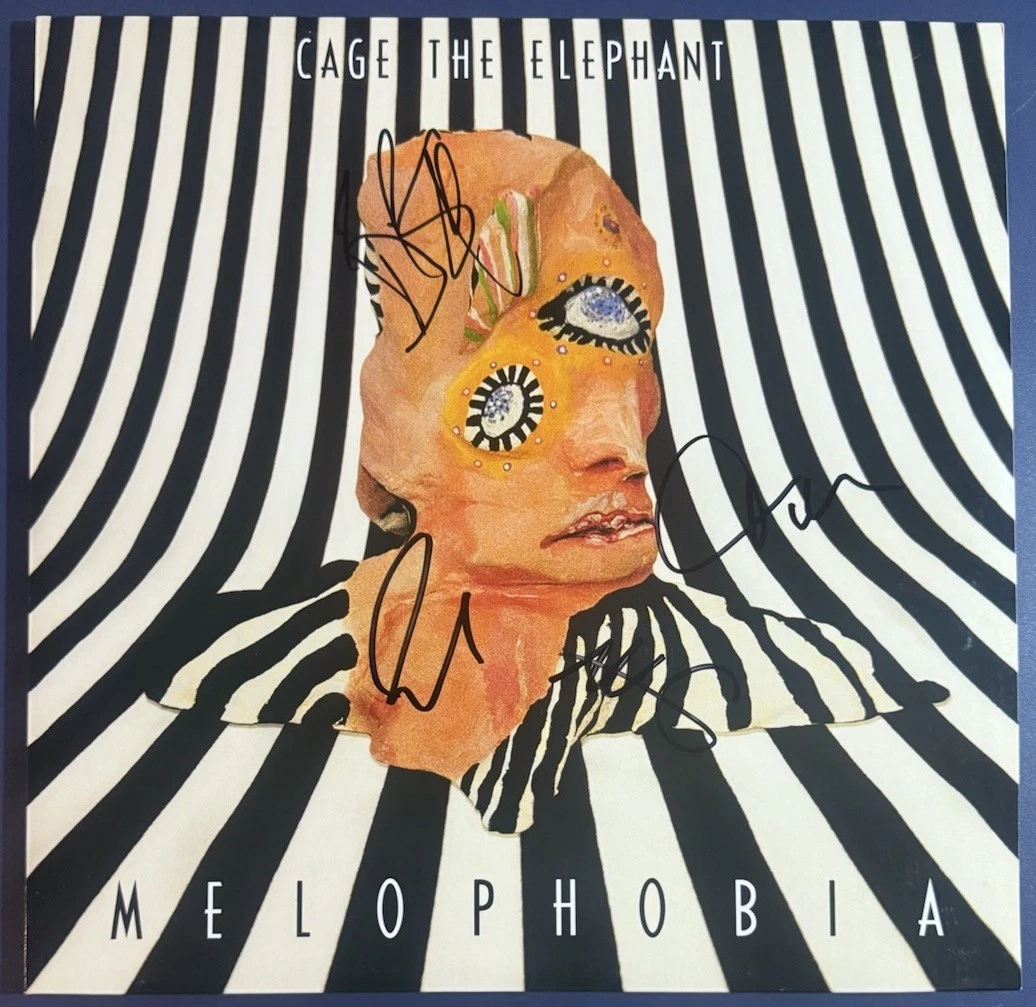 CAGE THE ELEPHANT FULL BAND SIGNED MELOPHOBIA VINYL AUTOGRAPH AUTHENTIC COA
