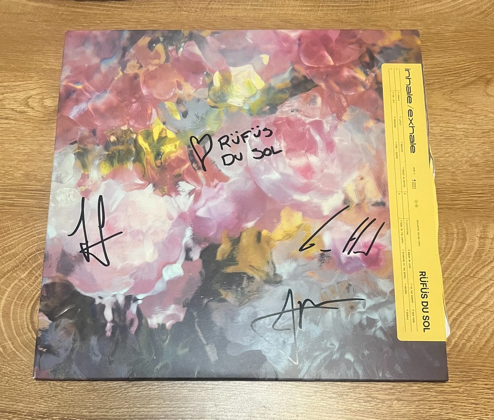 * RUFUS DU SOL * signed vinyl album * INHALE/EXHALE * TYRONE , JAMES & JON *