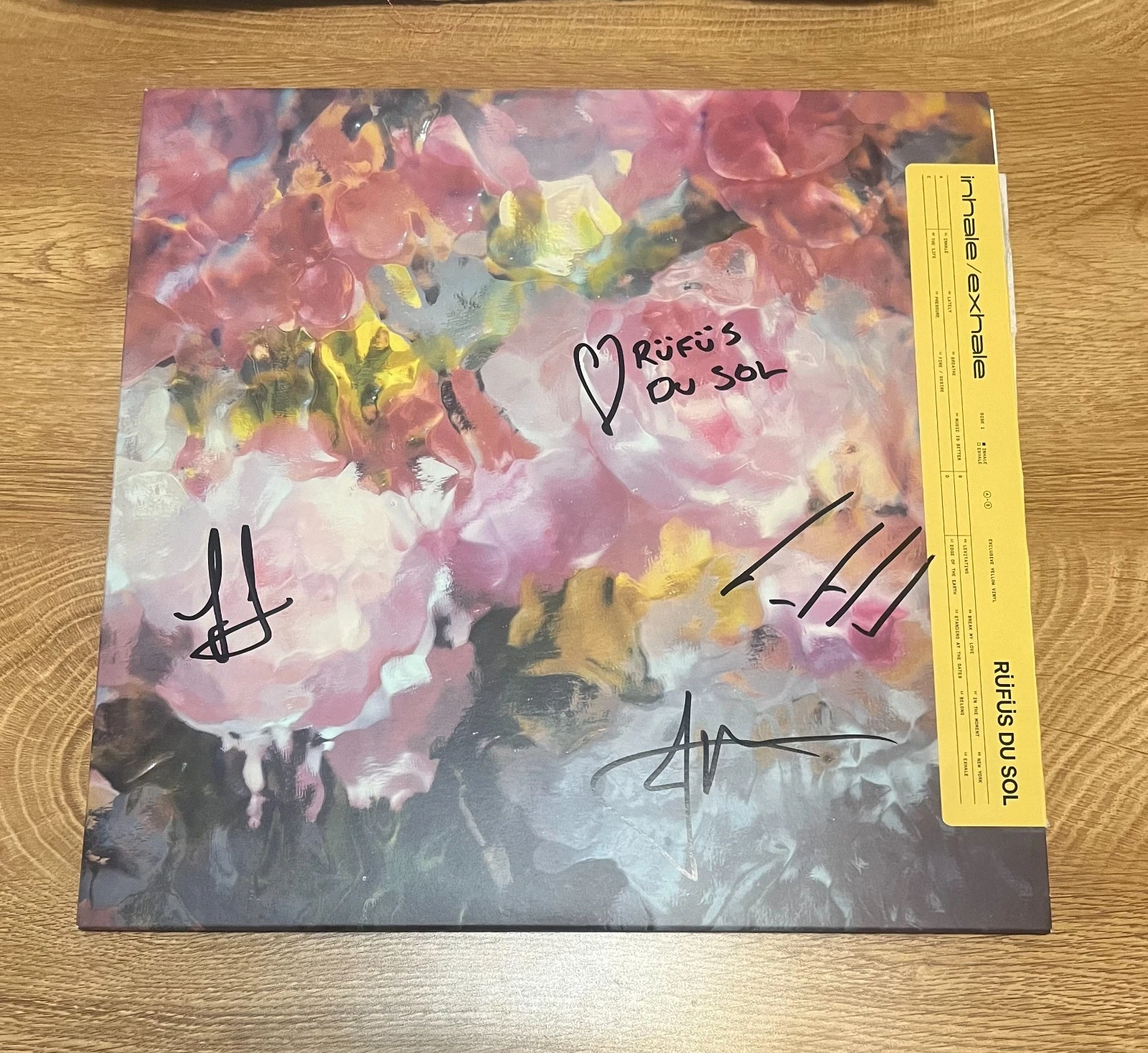 * RUFUS DU SOL * signed vinyl album * INHALE/EXHALE * TYRONE , JAMES & JON *