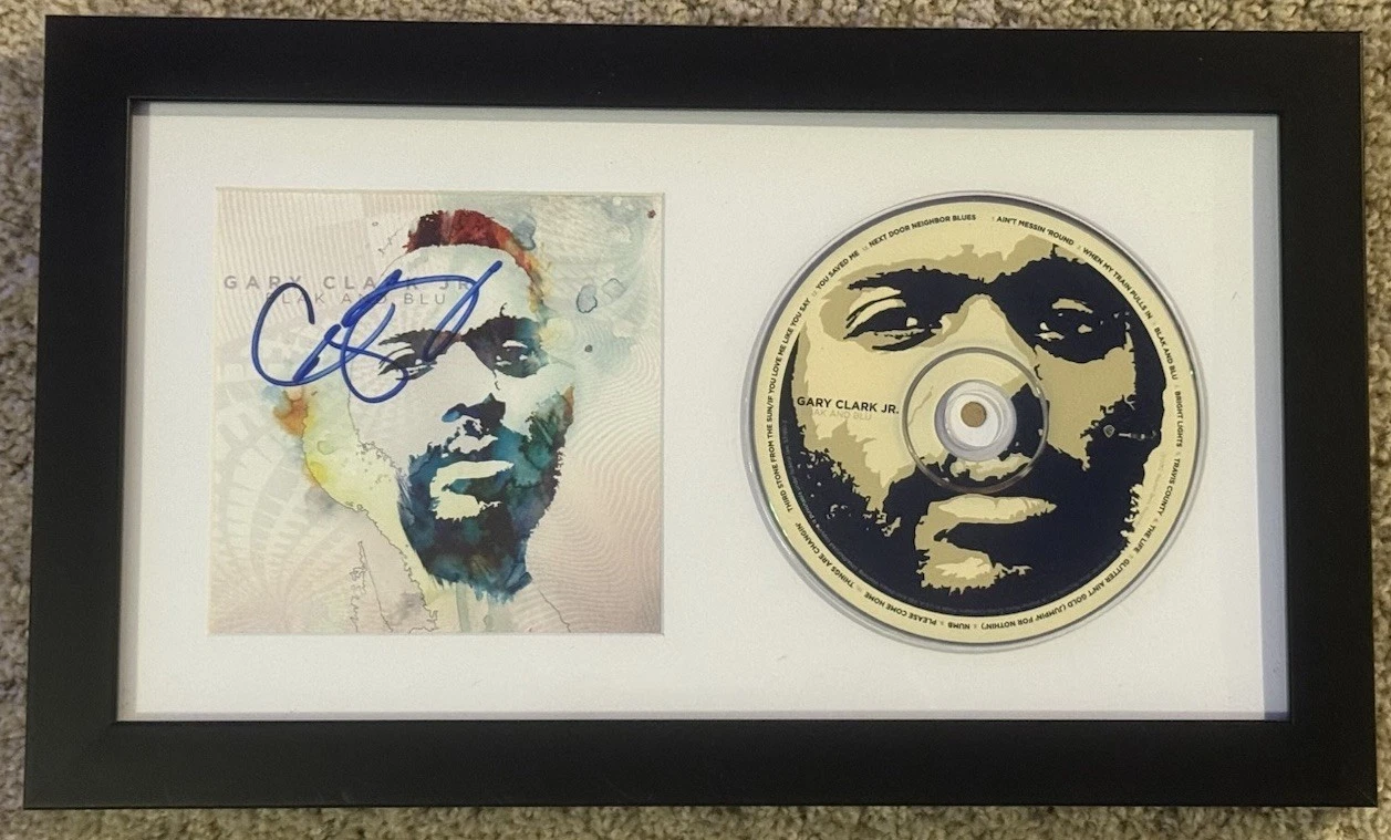 GARY CLARK JR SIGNED BLAK AND BLU FRAMED CD AUTOGRAPH AUTHENTIC COA