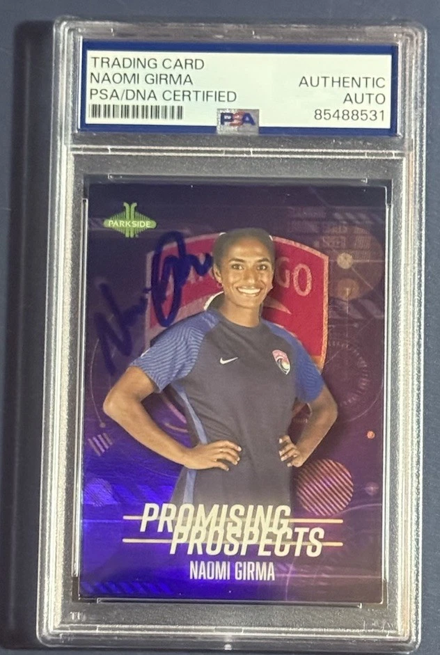 Naomi Girma Auto Signed 2022 Parkside Rookie #149 SD Wave USWNT Chelsea FC PSA
