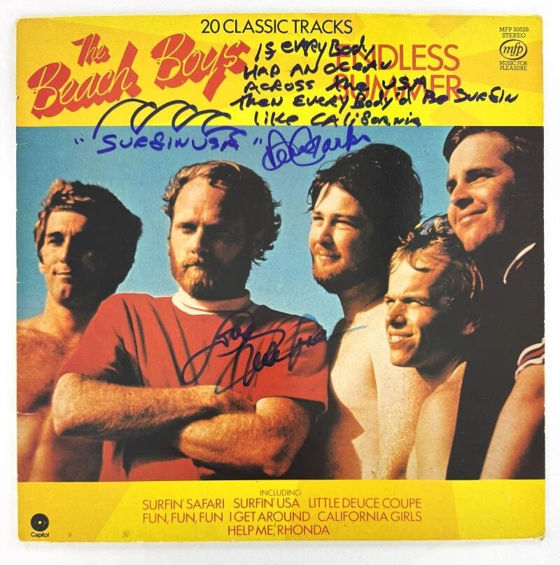 David Marks + Mike Love Signed Autograph Beach Boys Album w/ Hand Written Lyrics