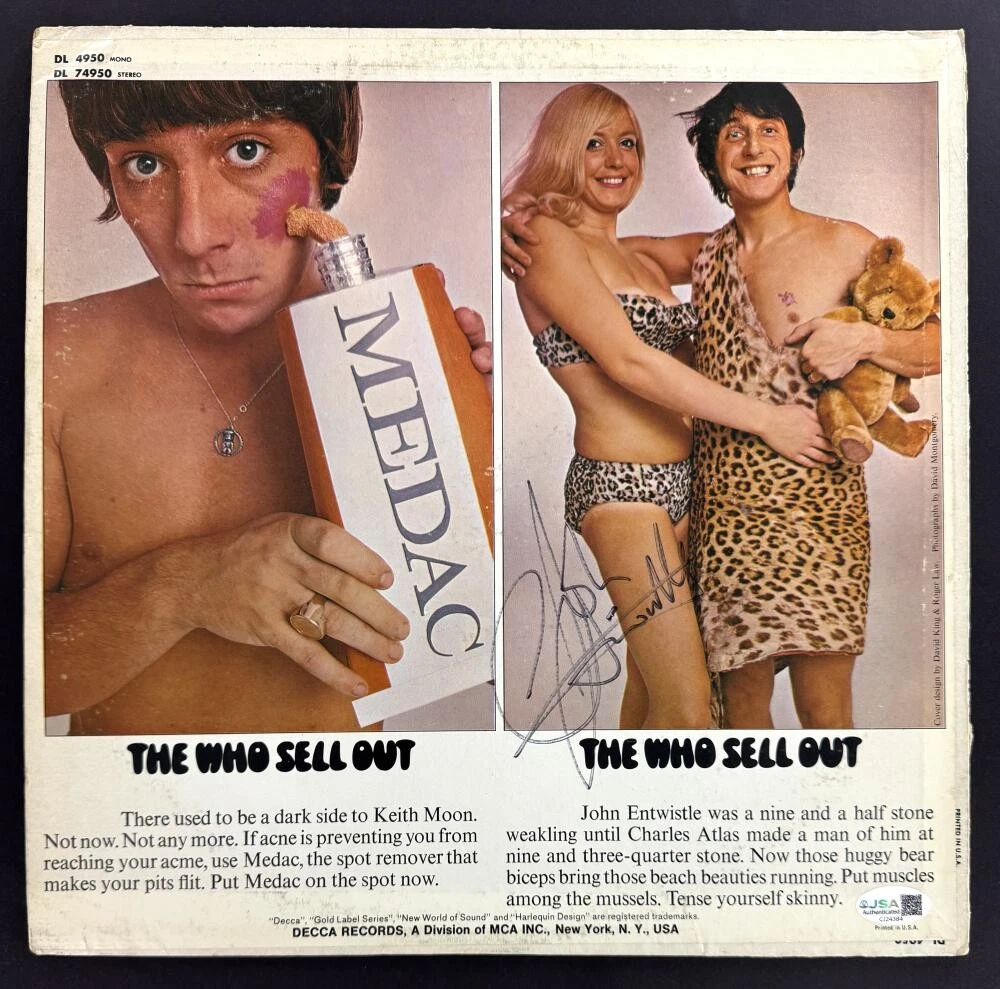 John Entwistle The Who Signed Autograph Album Vinyl Record - Sell Out w/ JSA COA